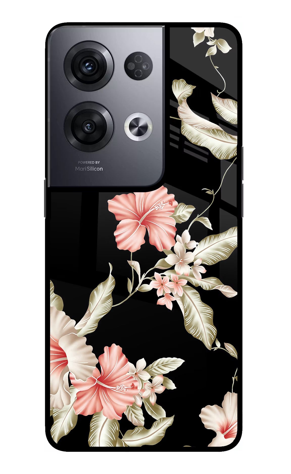 Flowers Oppo Reno8 Pro Back Cover - Flowers Oppo Reno8 Pro Glass Case Back Cover by Casekaro Flowers Oppo Reno8 Pro Glass Case Back Cover by Casekaro