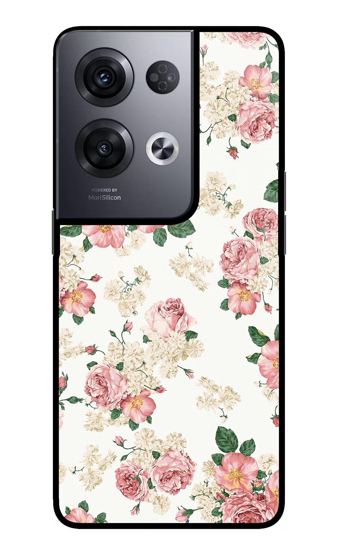 Flowers Oppo Reno8 Pro Back Cover - Flowers Oppo Reno8 Pro Glass Case Back Cover by Casekaro Flowers Oppo Reno8 Pro Glass Case Back Cover by Casekaro