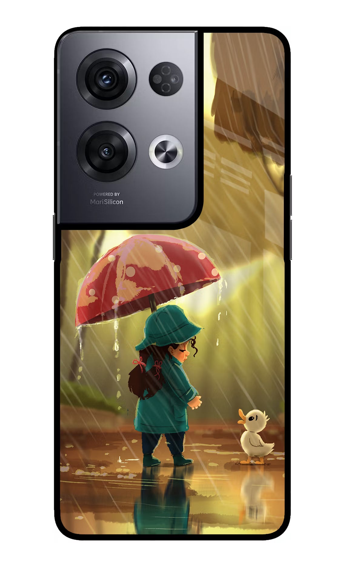 Rainy Day Oppo Reno8 Pro Back Cover - Rainy Day Oppo Reno8 Pro Glass Case Back Cover by Casekaro Rainy Day Oppo Reno8 Pro Glass Case Back Cover by Casekaro