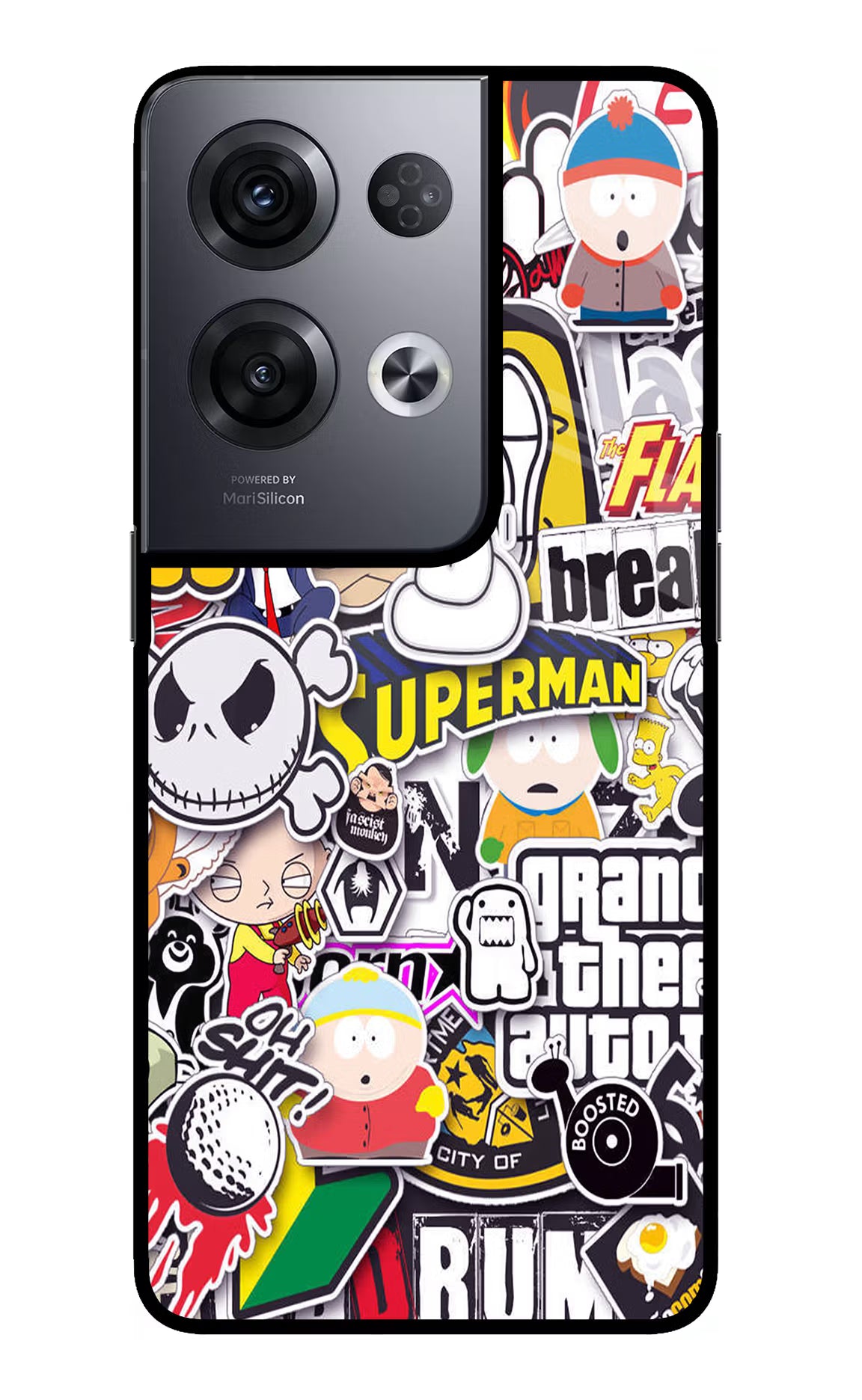 Sticker Bomb Oppo Reno8 Pro Glass Case - Sticker Bomb Oppo Reno8 Pro Glass Case Sticker Bomb Oppo Reno8 Pro Glass Case
