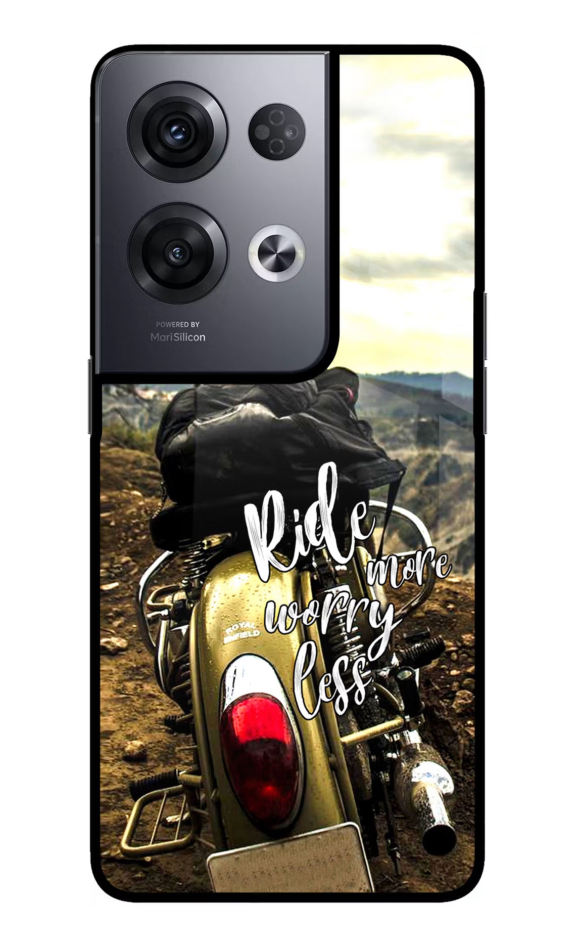 Ride More Worry Less Oppo Reno8 Pro Back Cover - Ride More Worry Less Oppo Reno8 Pro Glass Case Back Cover by Casekaro Ride More Worry Less Oppo Reno8 Pro Glass Case Back Cover by Casekaro