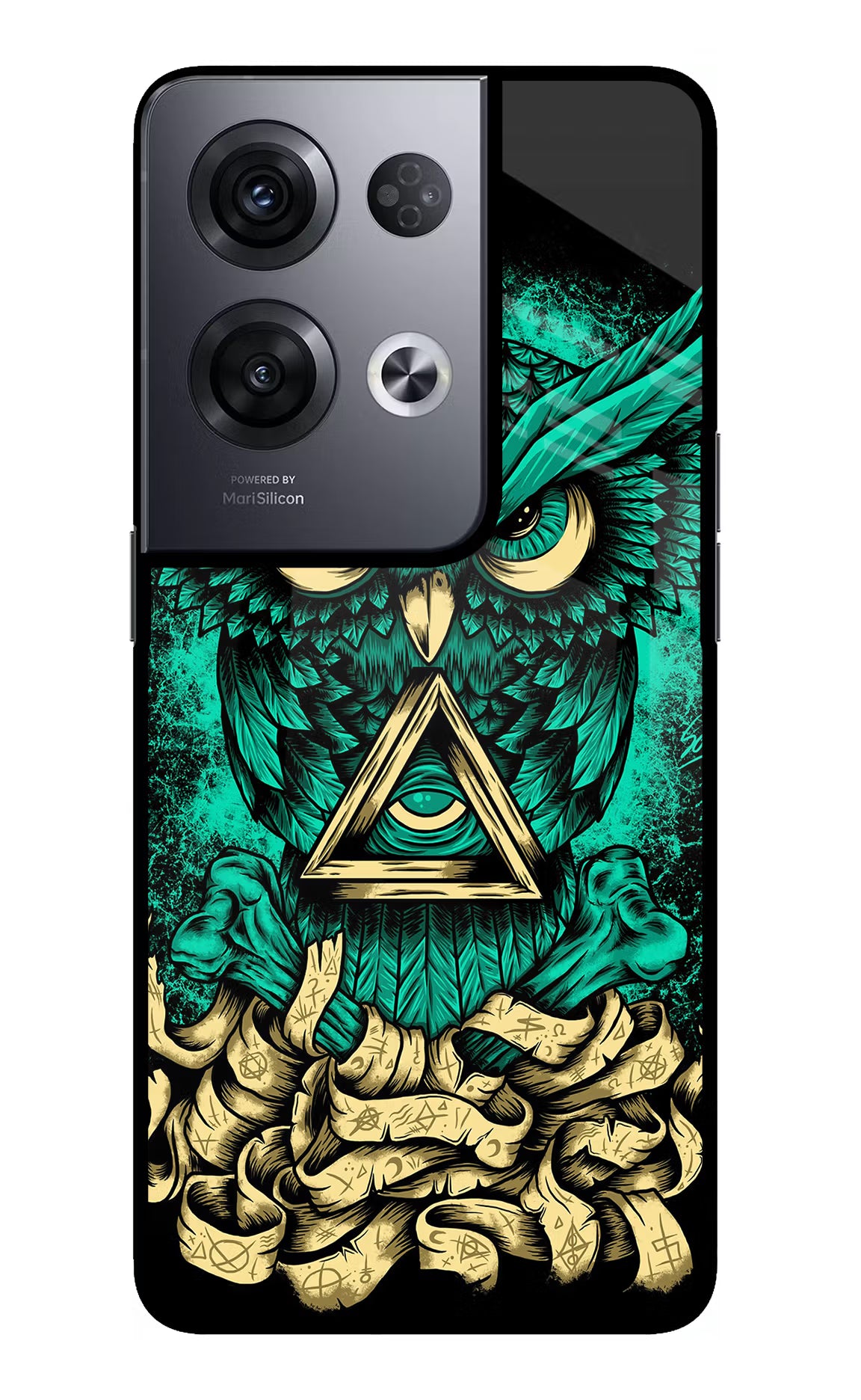 Green Owl Oppo Reno8 Pro Glass Case - Green Owl Oppo Reno8 Pro Glass Case Green Owl Oppo Reno8 Pro Glass Case