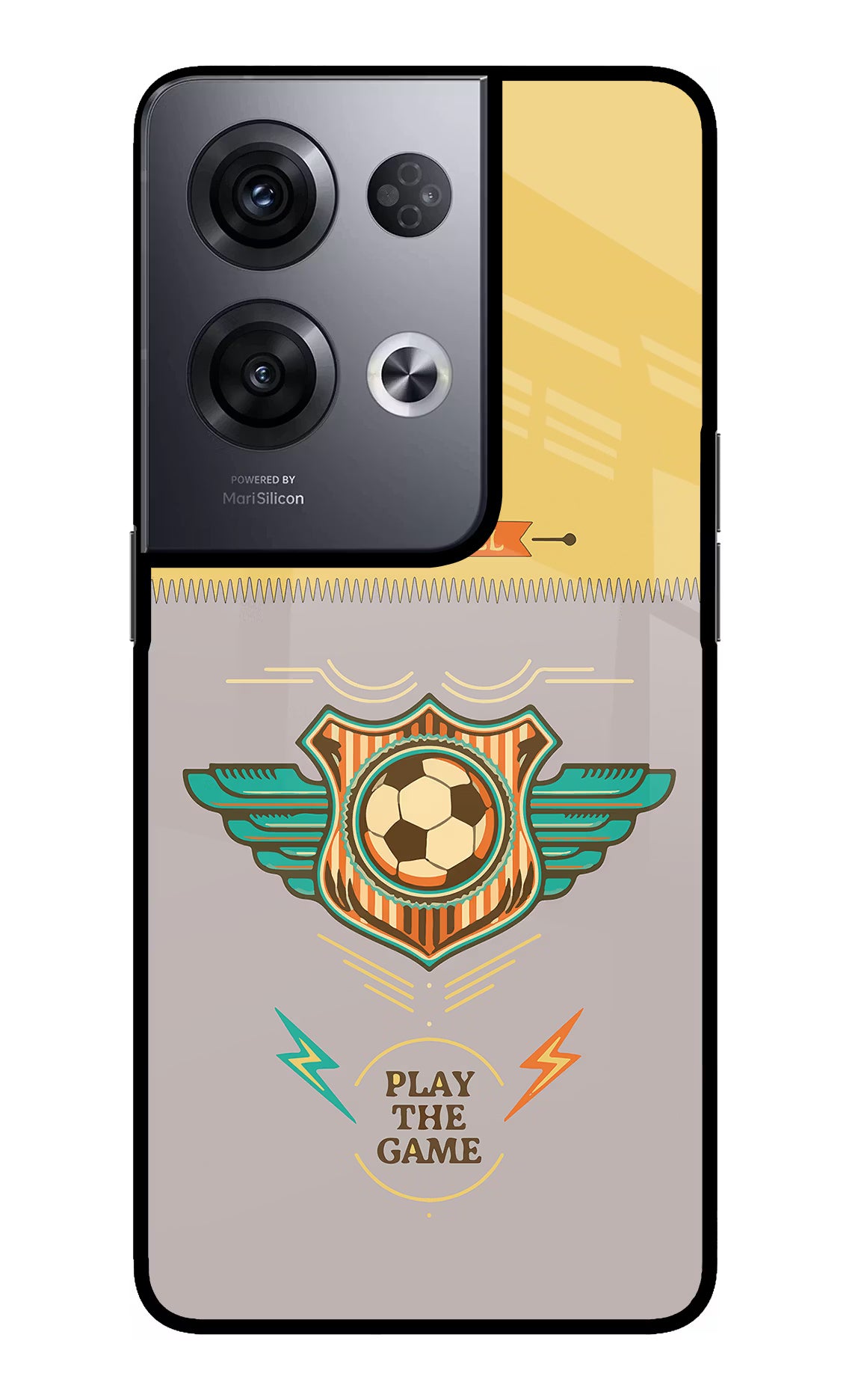 Football Oppo Reno8 Pro Back Cover - Football Oppo Reno8 Pro Glass Case Back Cover by Casekaro Football Oppo Reno8 Pro Glass Case Back Cover by Casekaro