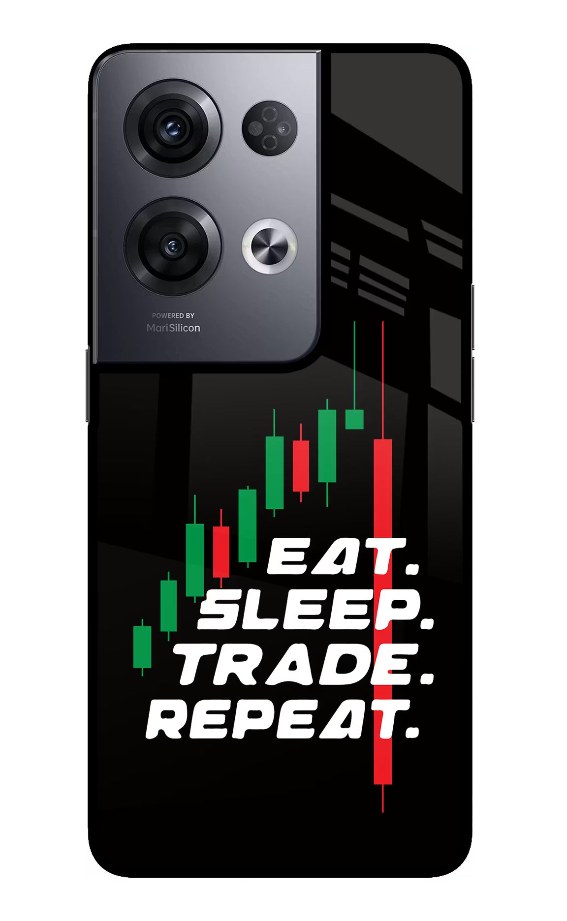 Eat Sleep Trade Repeat Oppo Reno8 Pro Back Cover - Eat Sleep Trade Repeat Oppo Reno8 Pro Glass Case Back Cover by Casekaro Eat Sleep Trade Repeat Oppo Reno8 Pro Glass Case Back Cover by Casekaro