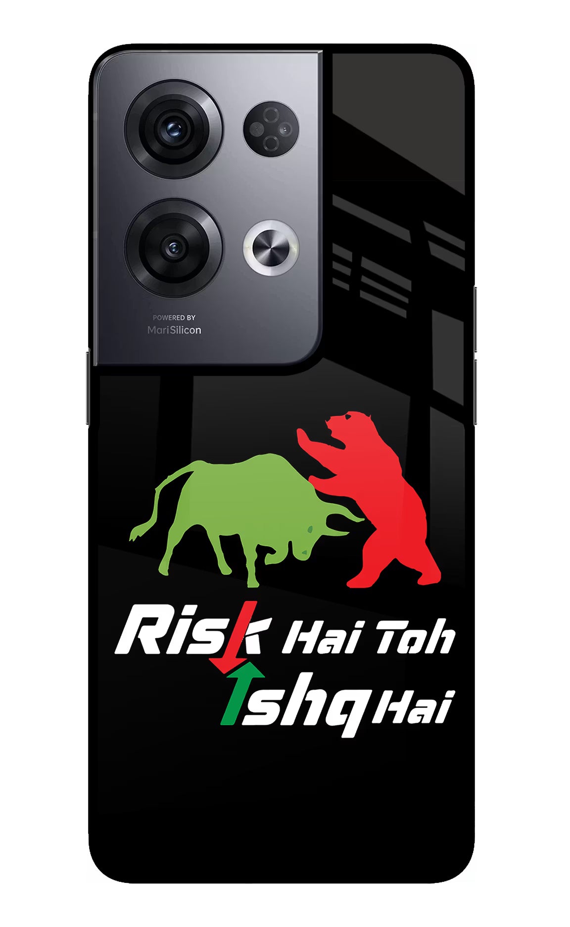 Risk Hai Toh Ishq Hai Oppo Reno8 Pro Back Cover - Risk Hai Toh Ishq Hai Oppo Reno8 Pro Glass Case Back Cover by Casekaro Risk Hai Toh Ishq Hai Oppo Reno8 Pro Glass Case Back Cover by Casekaro