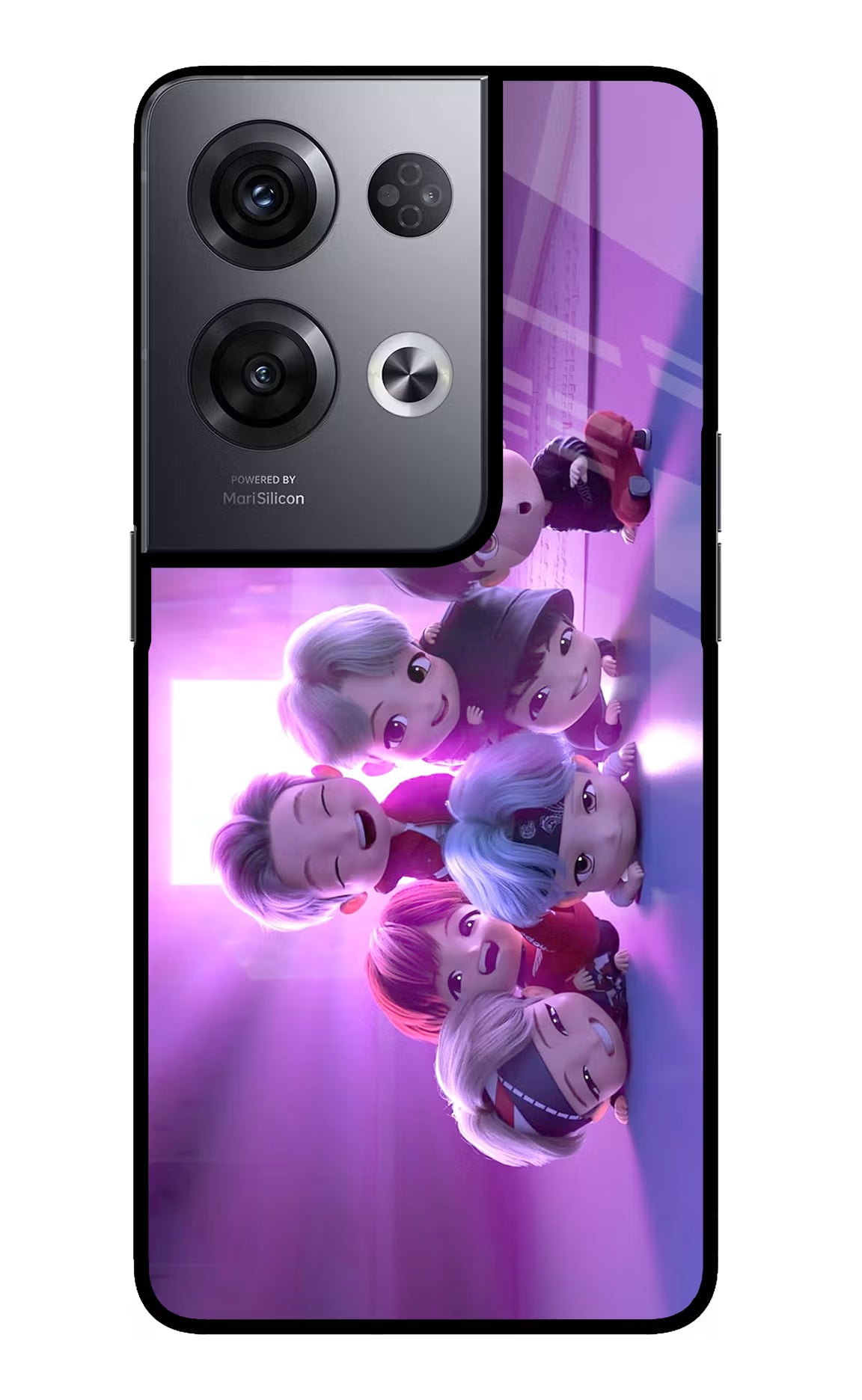 BTS Chibi Oppo Reno8 Pro Glass Case - BTS Chibi Oppo Reno8 Pro Glass Case BTS Chibi Oppo Reno8 Pro Glass Case