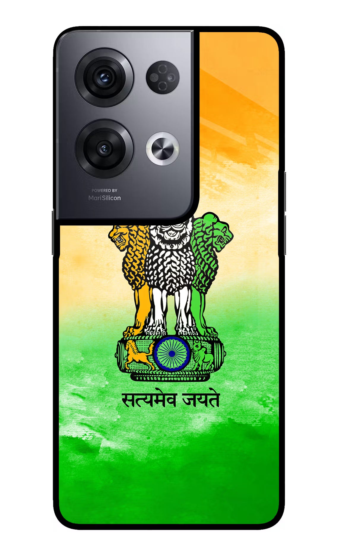Satyamev Jayate Flag Oppo Reno8 Pro Back Cover - Satyamev Jayate Flag Oppo Reno8 Pro Glass Case Back Cover by Casekaro Satyamev Jayate Flag Oppo Reno8 Pro Glass Case Back Cover by Casekaro