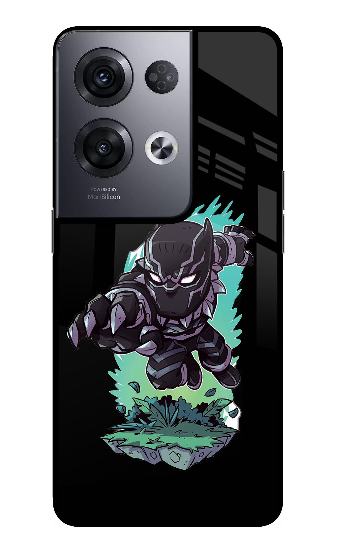 Black Panther Oppo Reno8 Pro Back Cover - Black Panther Oppo Reno8 Pro Glass Case Back Cover by Casekaro Black Panther Oppo Reno8 Pro Glass Case Back Cover by Casekaro