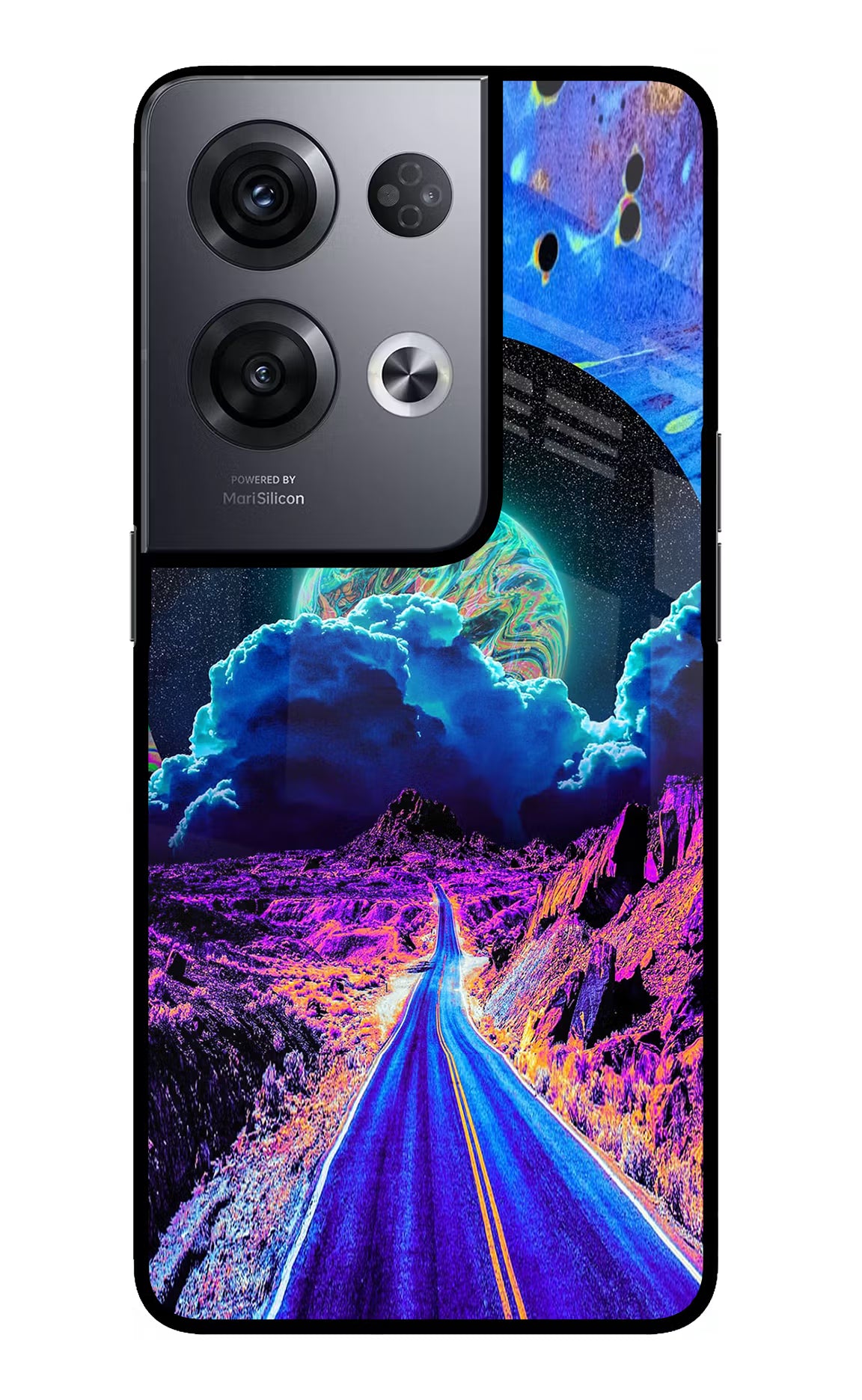 Psychedelic Painting Oppo Reno8 Pro Back Cover - Psychedelic Painting Oppo Reno8 Pro Glass Case Back Cover by Casekaro Psychedelic Painting Oppo Reno8 Pro Glass Case Back Cover by Casekaro
