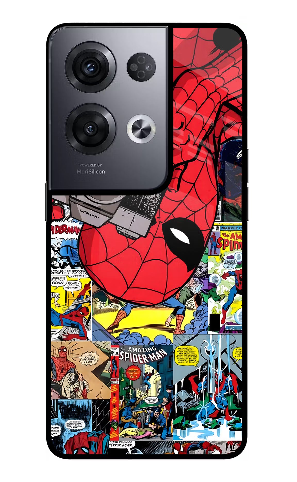 Spider Man Oppo Reno8 Pro Back Cover - Spider Man Oppo Reno8 Pro Glass Case Back Cover by Casekaro Spider Man Oppo Reno8 Pro Glass Case Back Cover by Casekaro