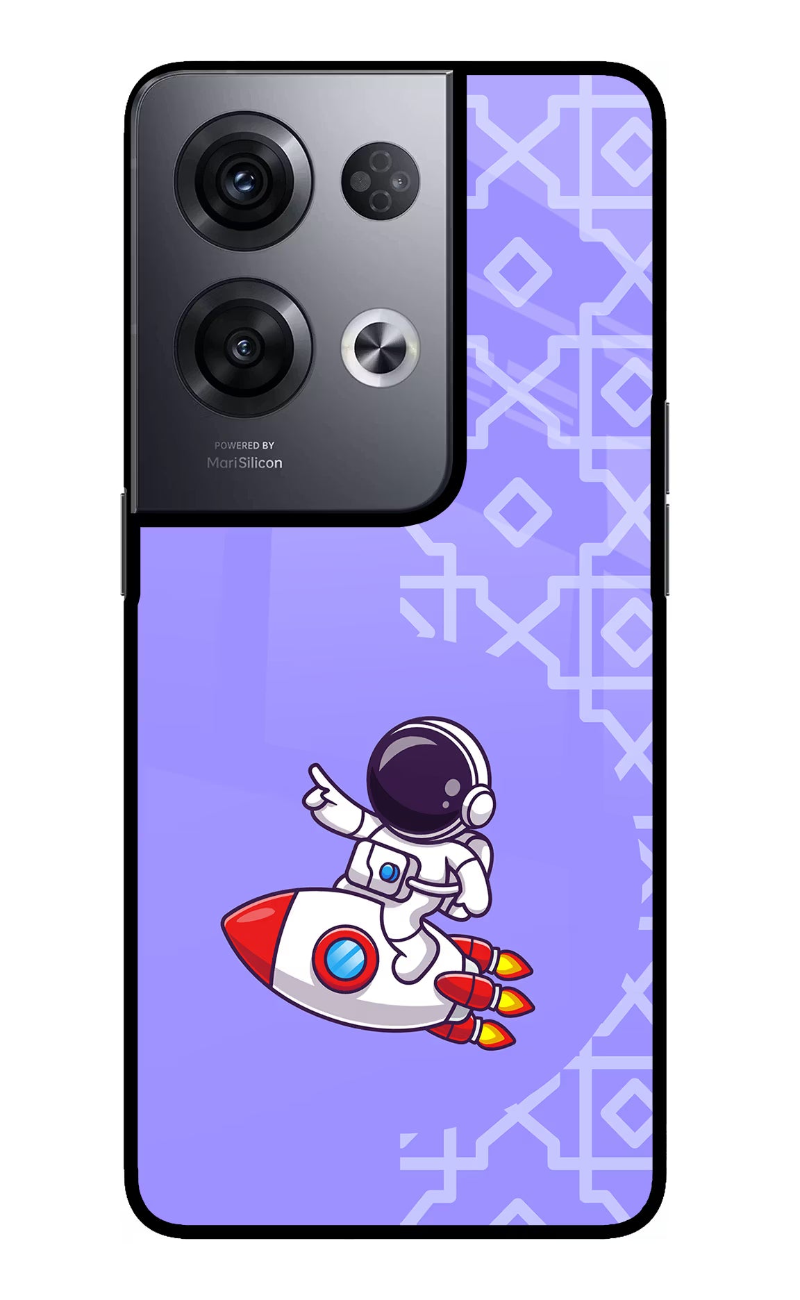 Cute Astronaut Oppo Reno8 Pro Back Cover - Cute Astronaut Oppo Reno8 Pro Glass Case Back Cover by Casekaro Cute Astronaut Oppo Reno8 Pro Glass Case Back Cover by Casekaro