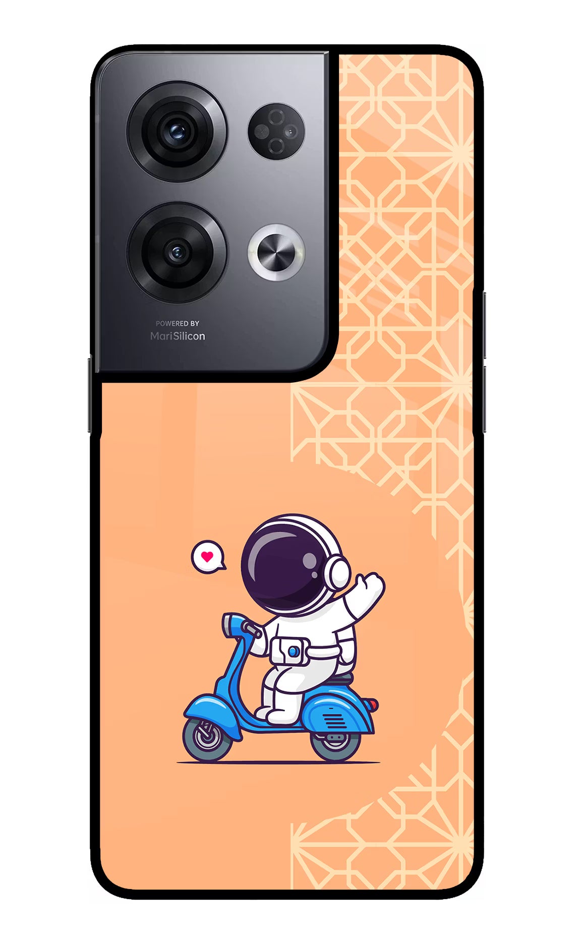 Cute Astronaut Riding Oppo Reno8 Pro Back Cover - Cute Astronaut Riding Oppo Reno8 Pro Glass Case Back Cover by Casekaro Cute Astronaut Riding Oppo Reno8 Pro Glass Case Back Cover by Casekaro