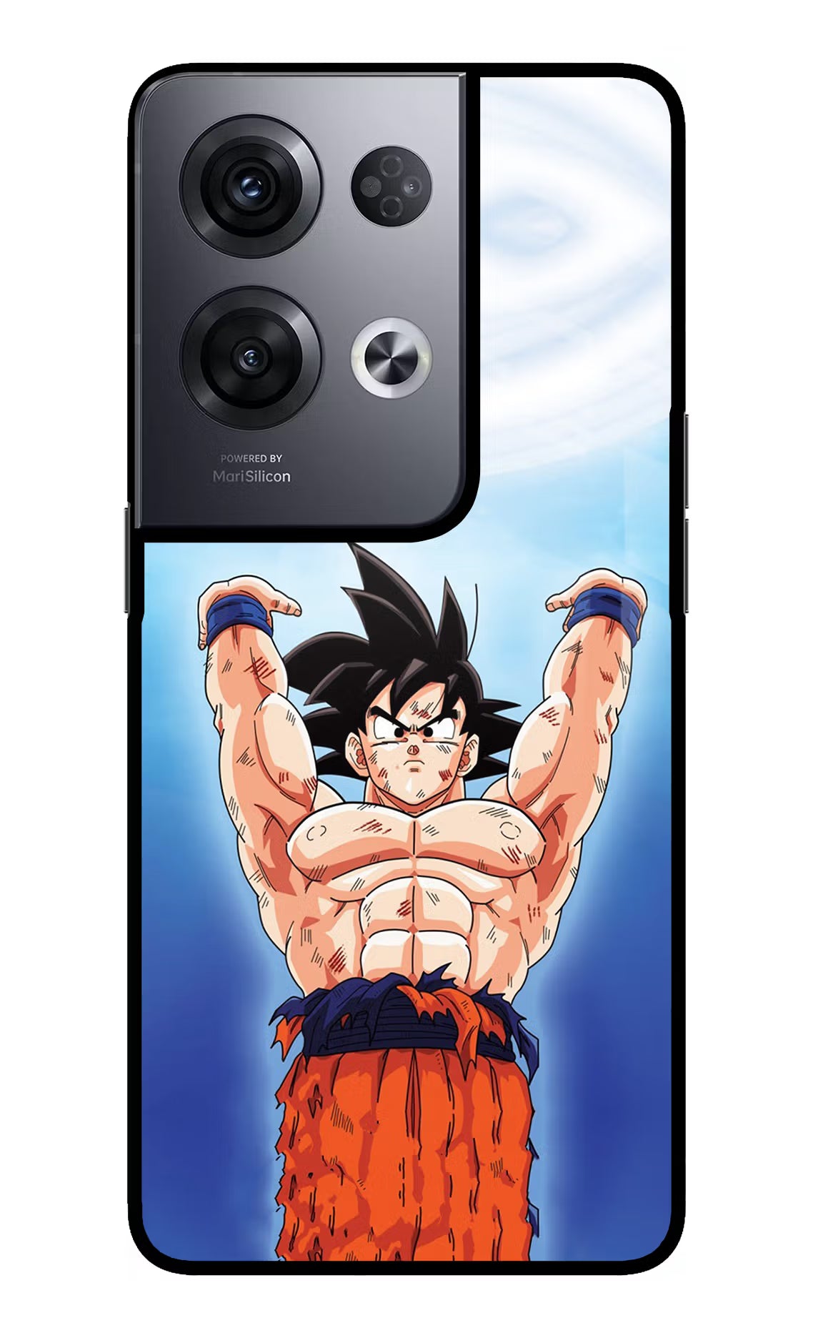 Goku Power Oppo Reno8 Pro Back Cover - Goku Power Oppo Reno8 Pro Glass Case Back Cover by Casekaro Goku Power Oppo Reno8 Pro Glass Case Back Cover by Casekaro