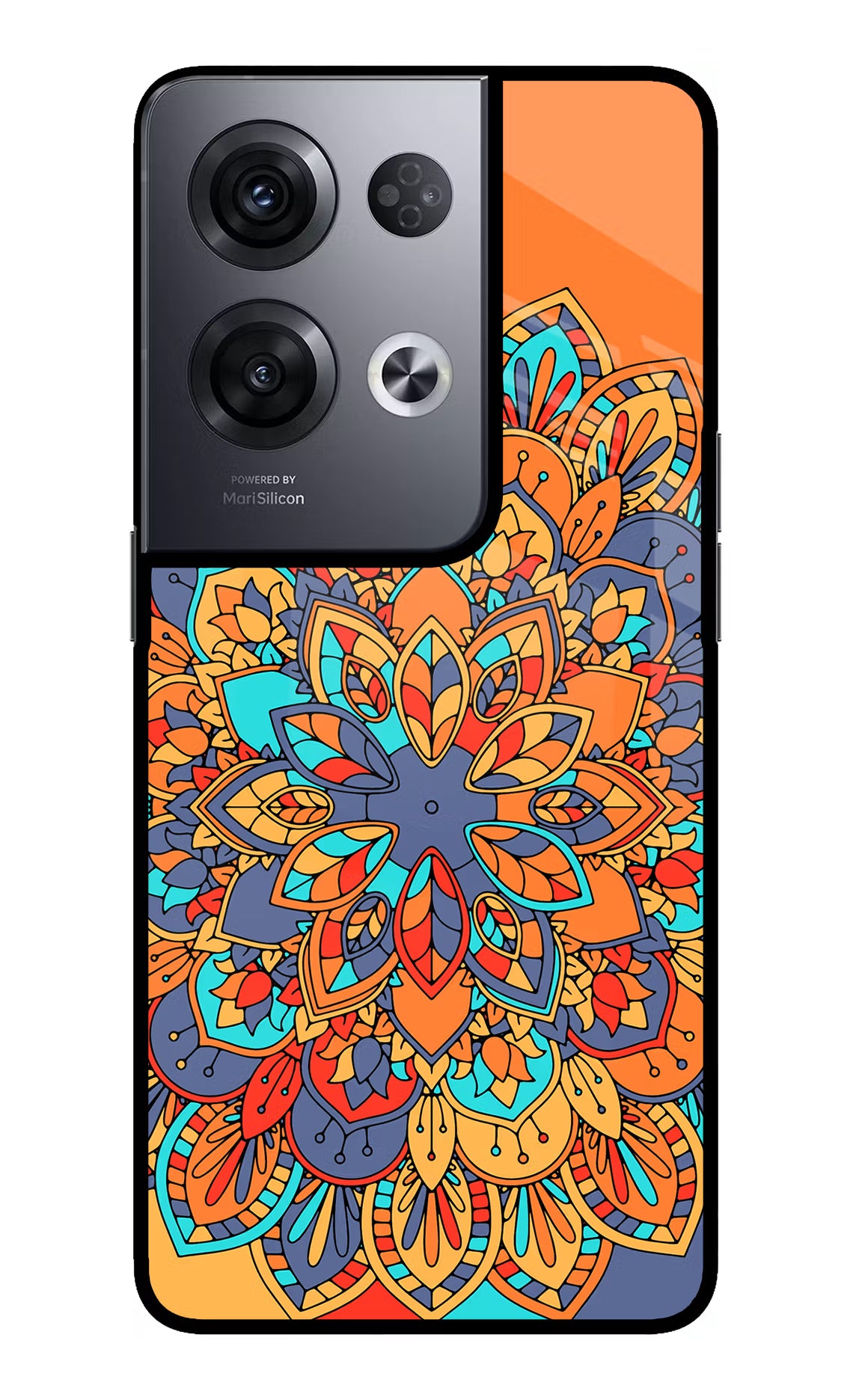 Color Mandala Oppo Reno8 Pro Back Cover - Color Mandala Oppo Reno8 Pro Glass Case Back Cover by Casekaro Color Mandala Oppo Reno8 Pro Glass Case Back Cover by Casekaro