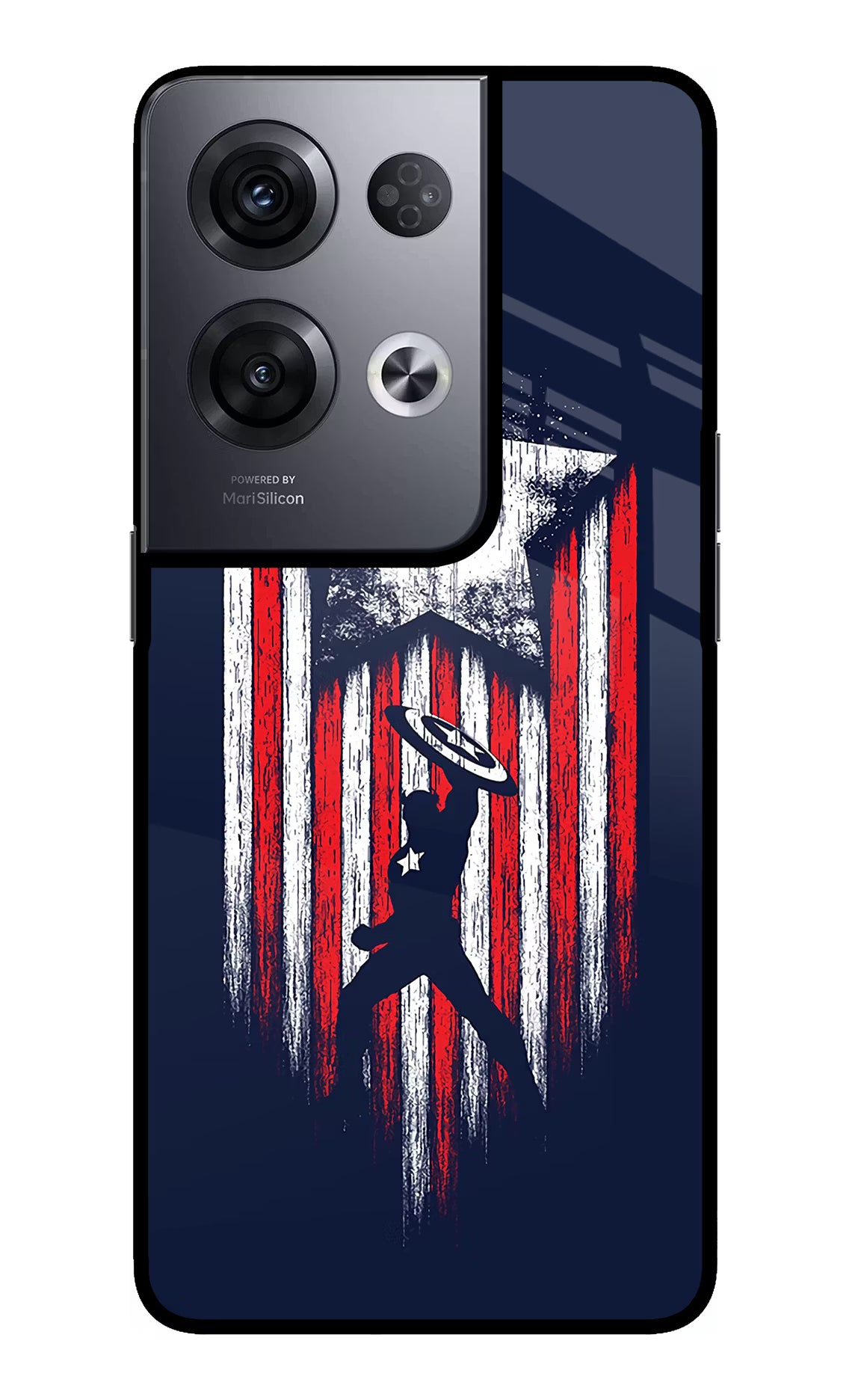 Captain America Marvel Art Oppo Reno8 Pro Back Cover - Captain America Marvel Art Oppo Reno8 Pro Glass Case Back Cover by Casekaro Captain America Marvel Art Oppo Reno8 Pro Glass Case Back Cover by Casekaro