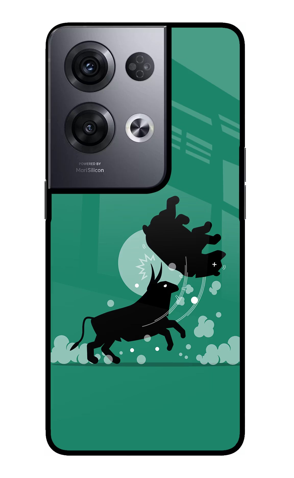 Bull Conqueror Oppo Reno8 Pro Back Cover - Bull Conqueror Oppo Reno8 Pro Glass Case Back Cover by Casekaro Bull Conqueror Oppo Reno8 Pro Glass Case Back Cover by Casekaro