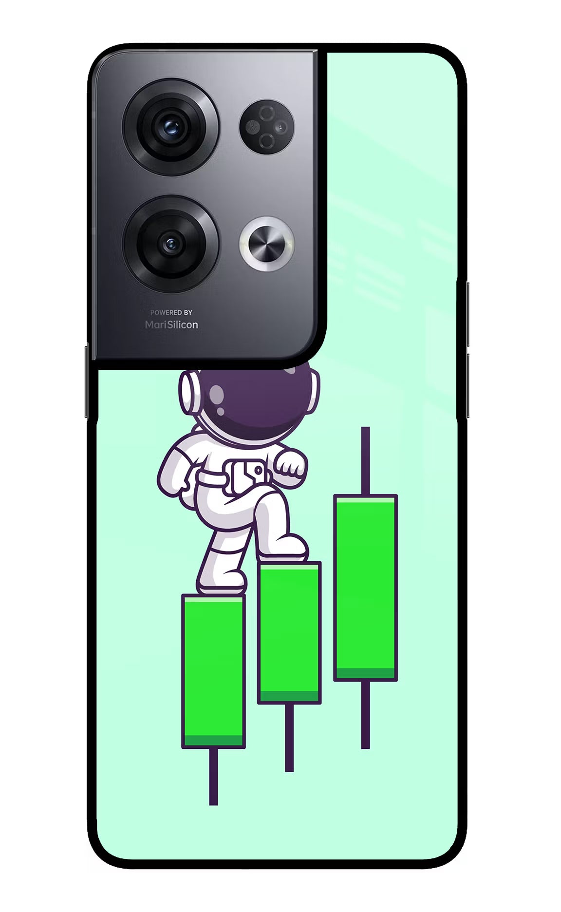 Astronaut Trader Oppo Reno8 Pro Back Cover - Astronaut Trader Oppo Reno8 Pro Glass Case Back Cover by Casekaro Astronaut Trader Oppo Reno8 Pro Glass Case Back Cover by Casekaro