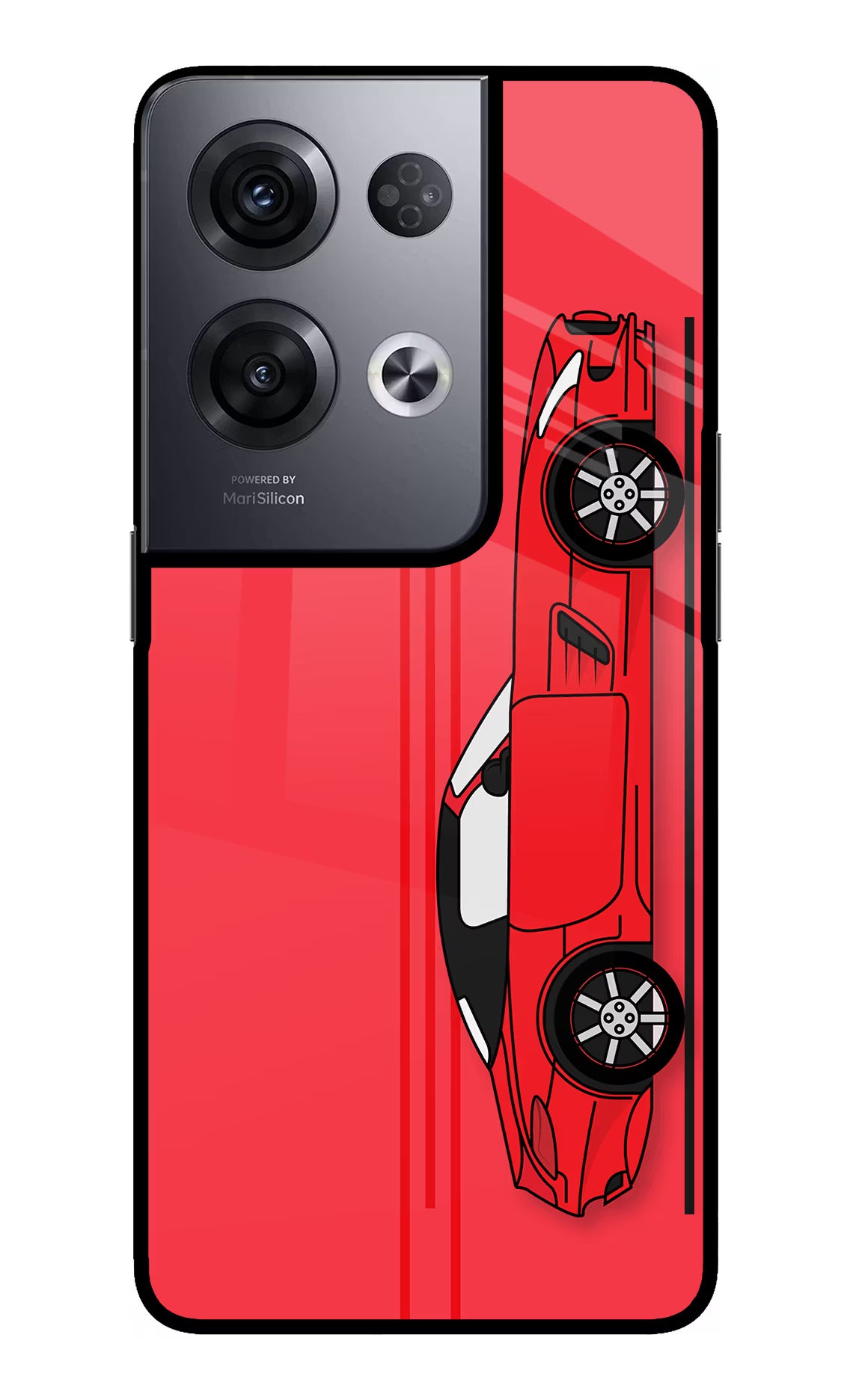 Red Velocity Oppo Reno8 Pro Back Cover - Red Velocity Oppo Reno8 Pro Glass Case Back Cover by Casekaro Red Velocity Oppo Reno8 Pro Glass Case Back Cover by Casekaro