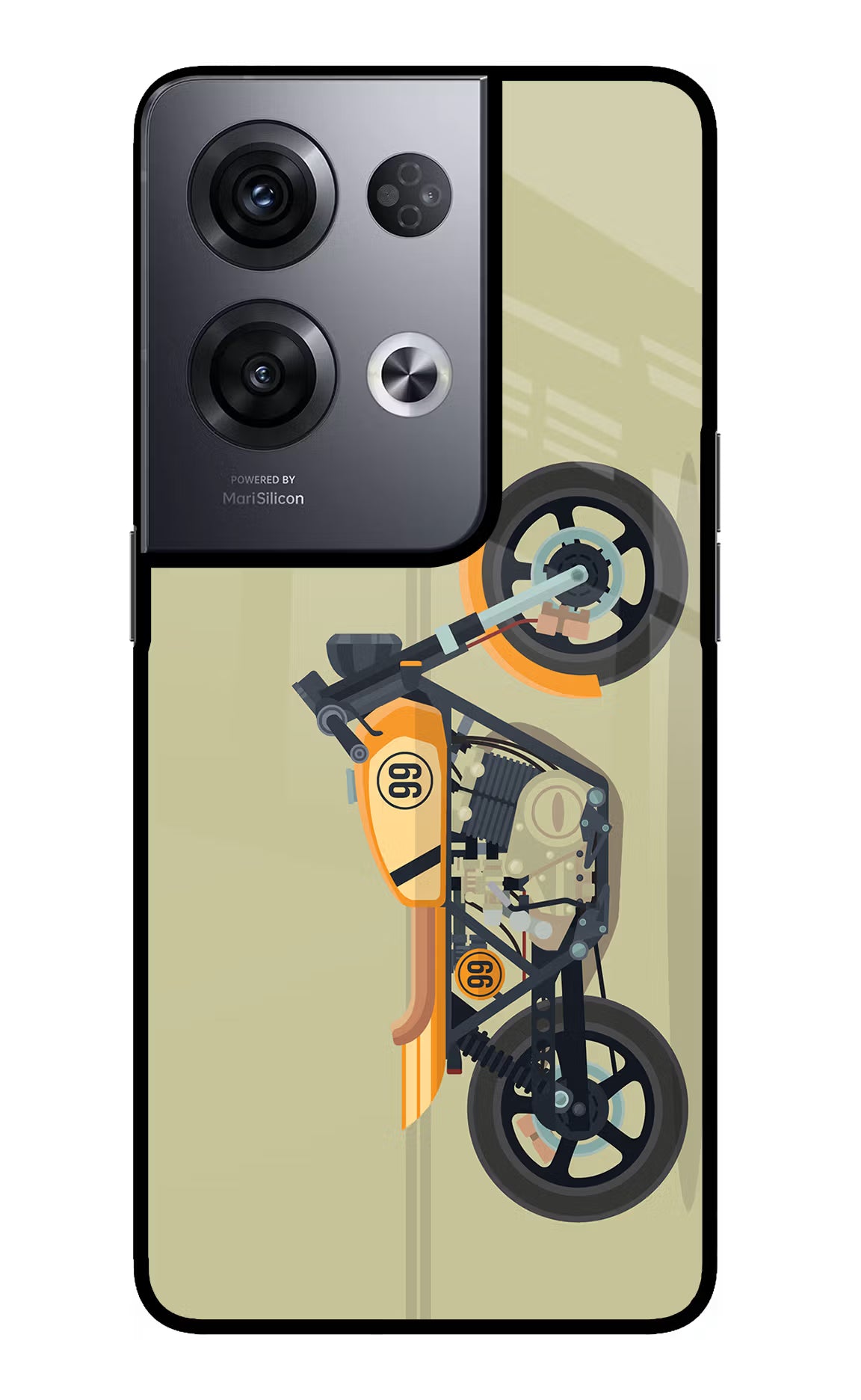 Vertical Speedster Oppo Reno8 Pro Back Cover - Vertical Speedster Oppo Reno8 Pro Glass Case Back Cover by Casekaro Vertical Speedster Oppo Reno8 Pro Glass Case Back Cover by Casekaro