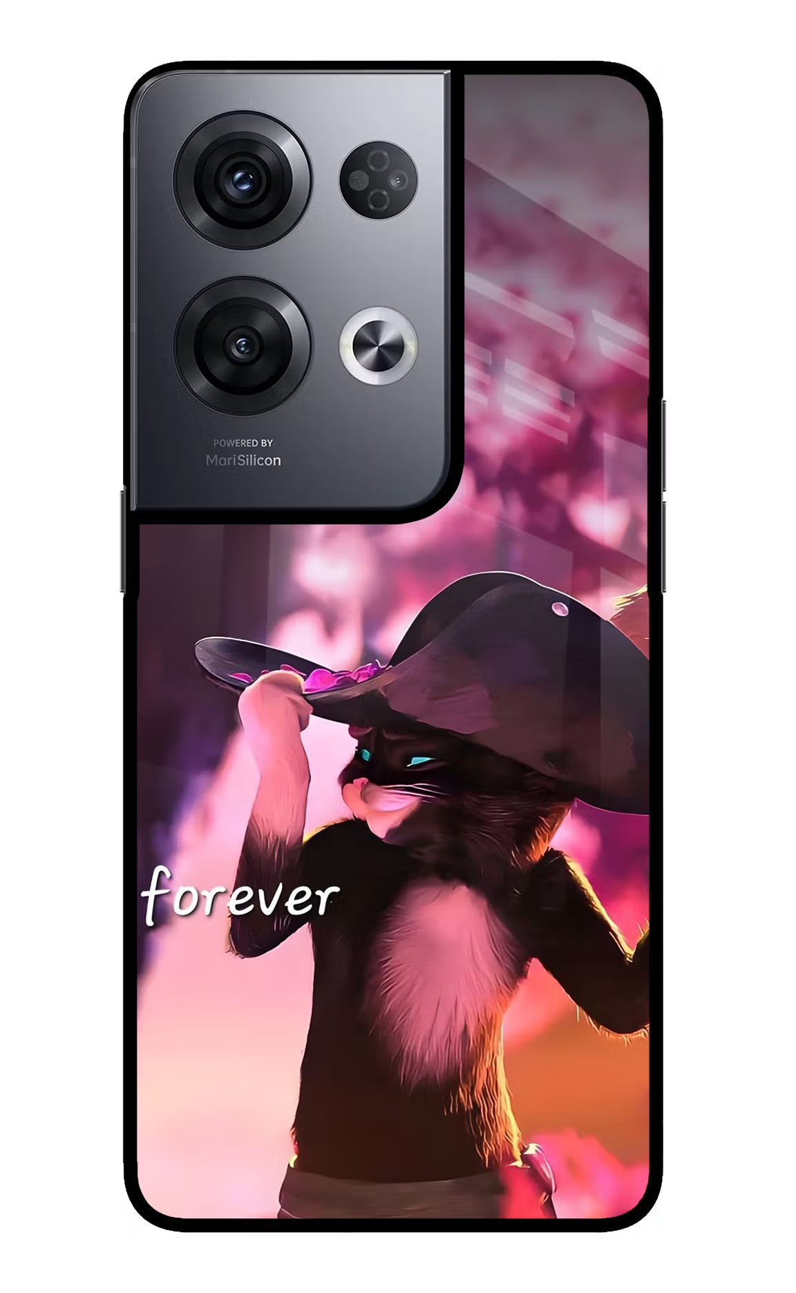 Forever Cat Oppo Reno8 Pro Glass Case - Forever Cat Oppo Reno8 Pro Glass Case Forever Cat Oppo Reno8 Pro Glass Case
