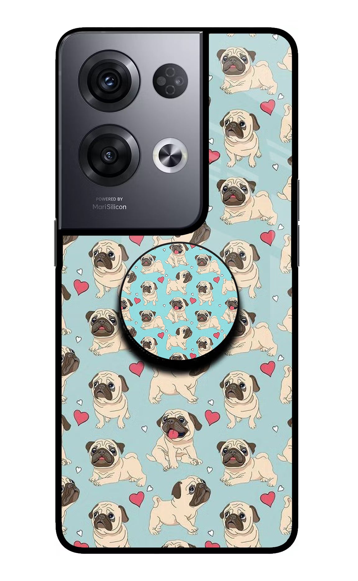 Pug Dog Oppo Reno8 Pro Pop Case - Pug Dog Oppo Reno8 Pro Pop Case by Casekaro Pug Dog Oppo Reno8 Pro Pop Case by Casekaro