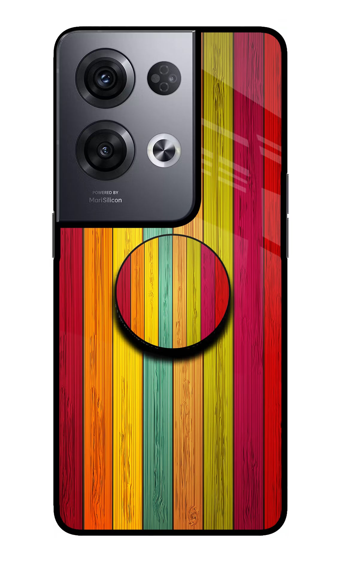 Multicolor Wooden Oppo Reno8 Pro Pop Case - Multicolor Wooden Oppo Reno8 Pro Pop Case by Casekaro Multicolor Wooden Oppo Reno8 Pro Pop Case by Casekaro