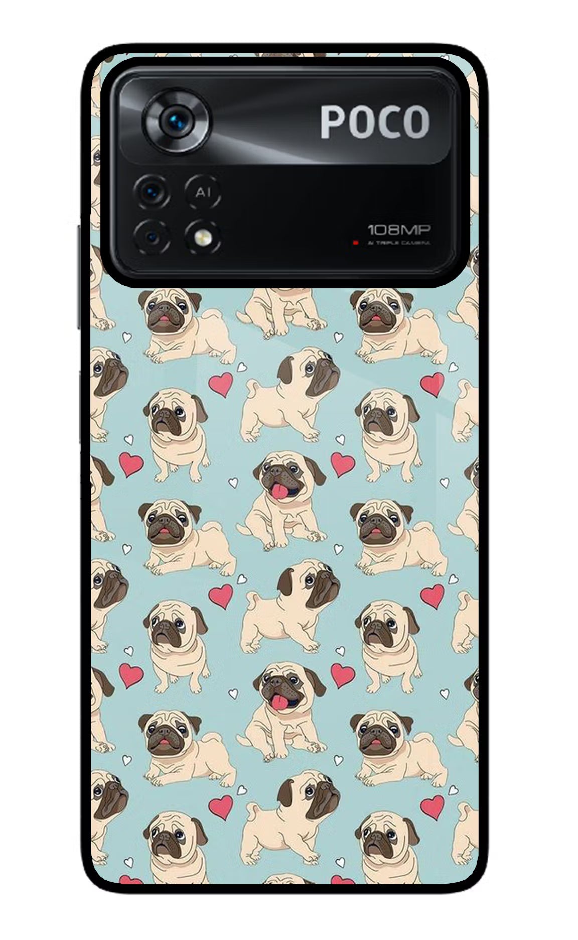 Pug Dog Poco X4 Pro Glass Case - Pug Dog Poco X4 Pro Glass Case Pug Dog Poco X4 Pro Glass Case