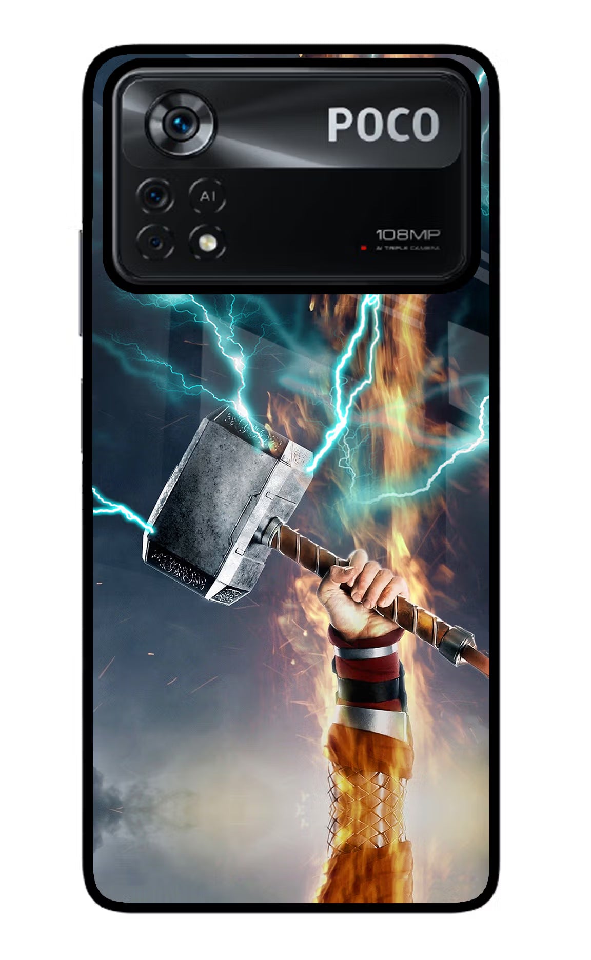 Thor Hammer Mjolnir Poco X4 Pro Glass Case - Thor Hammer Mjolnir Poco X4 Pro Glass Case Thor Hammer Mjolnir Poco X4 Pro Glass Case