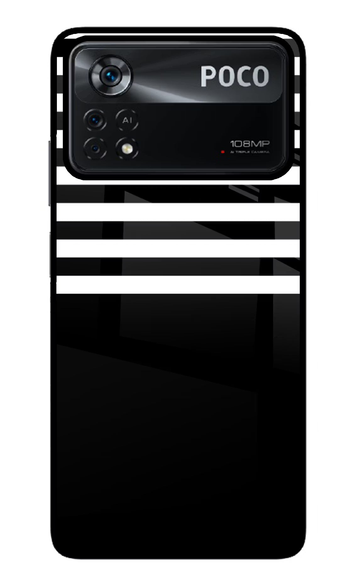 Black and White Print Poco X4 Pro Glass Case - Black and White Print Poco X4 Pro Glass Case Black and White Print Poco X4 Pro Glass Case