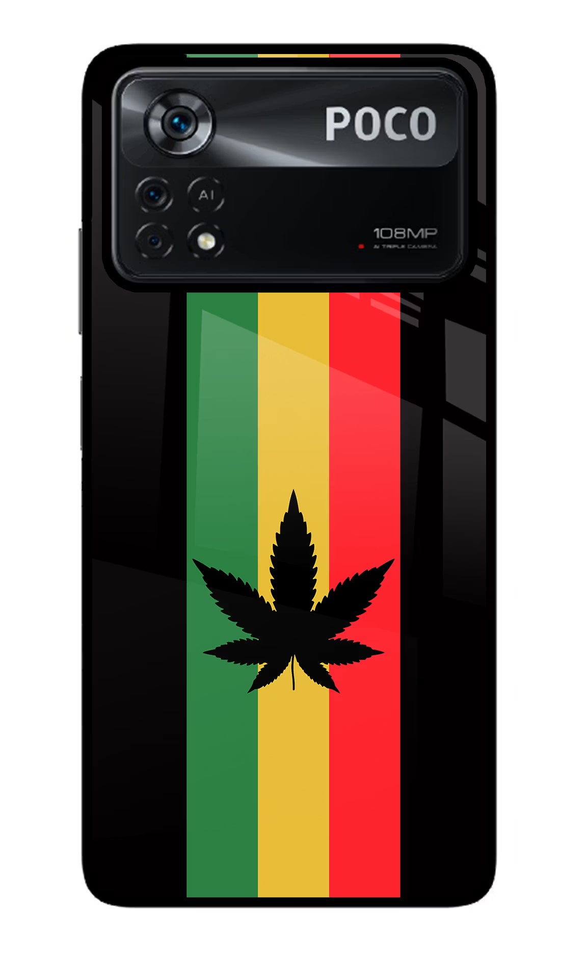 Weed Flag Poco X4 Pro Glass Case - Weed Flag Poco X4 Pro Glass Case Weed Flag Poco X4 Pro Glass Case