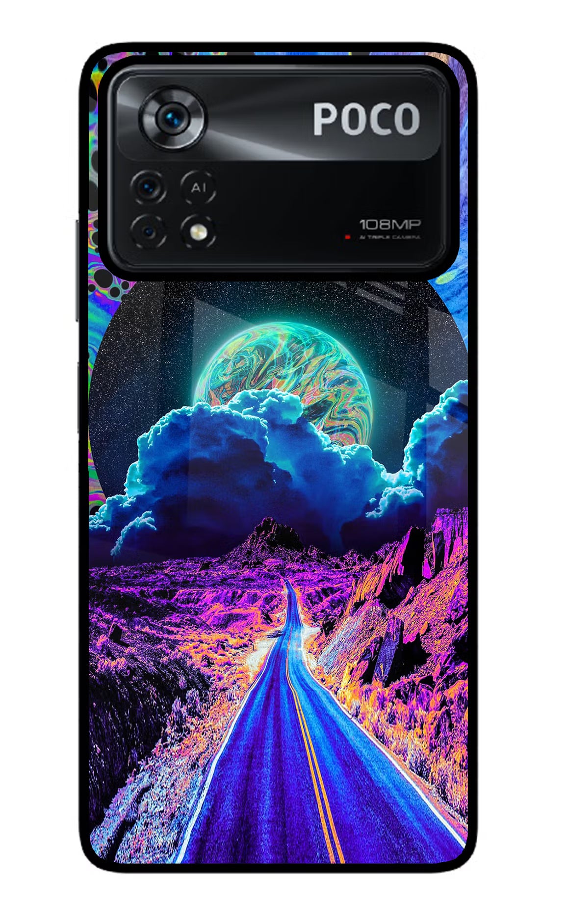 Psychedelic Painting Poco X4 Pro Glass Case - Psychedelic Painting Poco X4 Pro Glass Case Psychedelic Painting Poco X4 Pro Glass Case