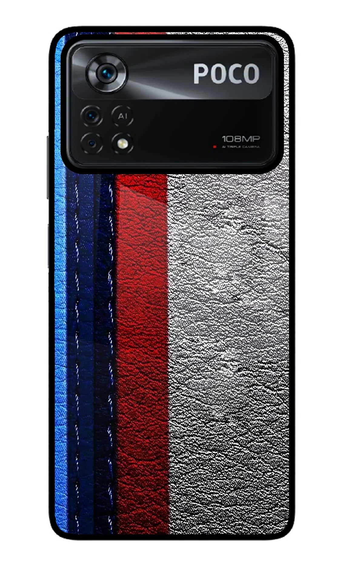 BMW Stripes Poco X4 Pro Glass Case - BMW Stripes Poco X4 Pro Glass Case BMW Stripes Poco X4 Pro Glass Case