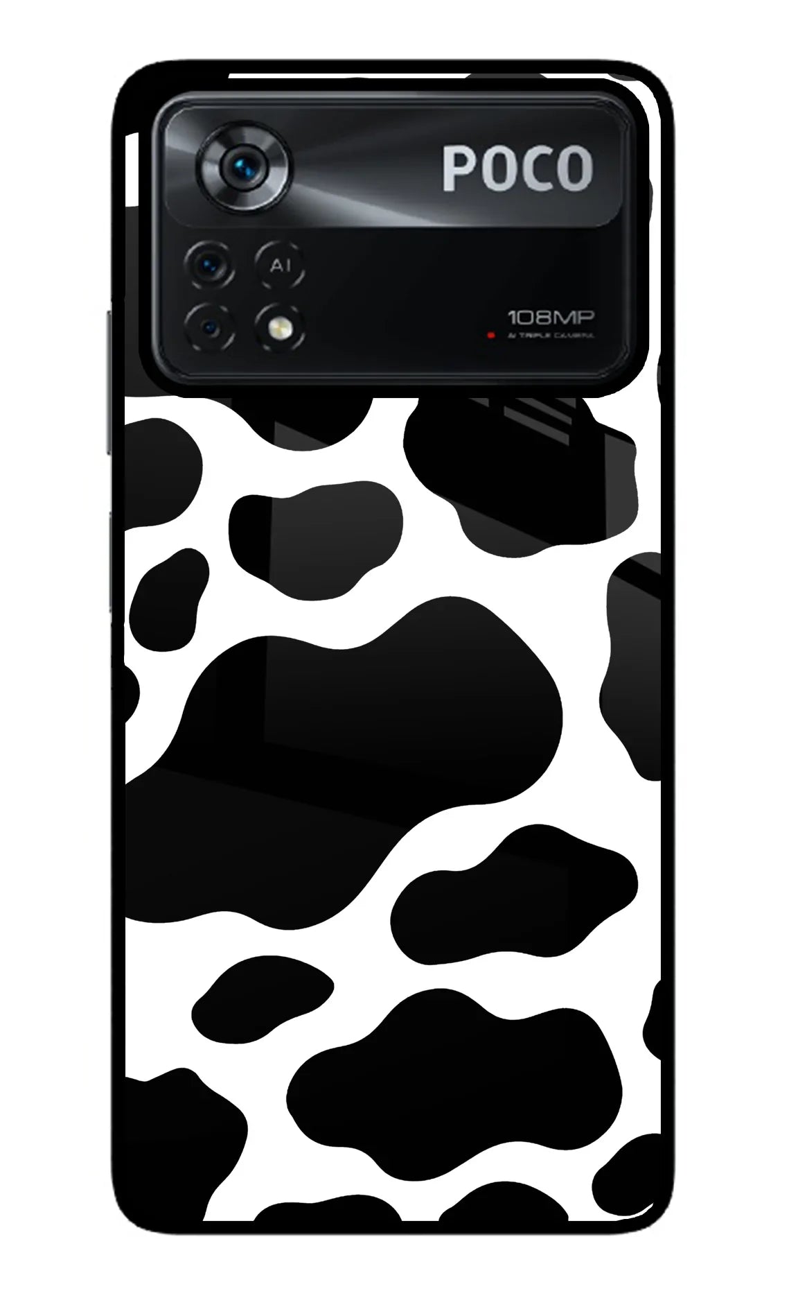 Cow Spots Poco X4 Pro Glass Case - Cow Spots Poco X4 Pro Glass Case Cow Spots Poco X4 Pro Glass Case
