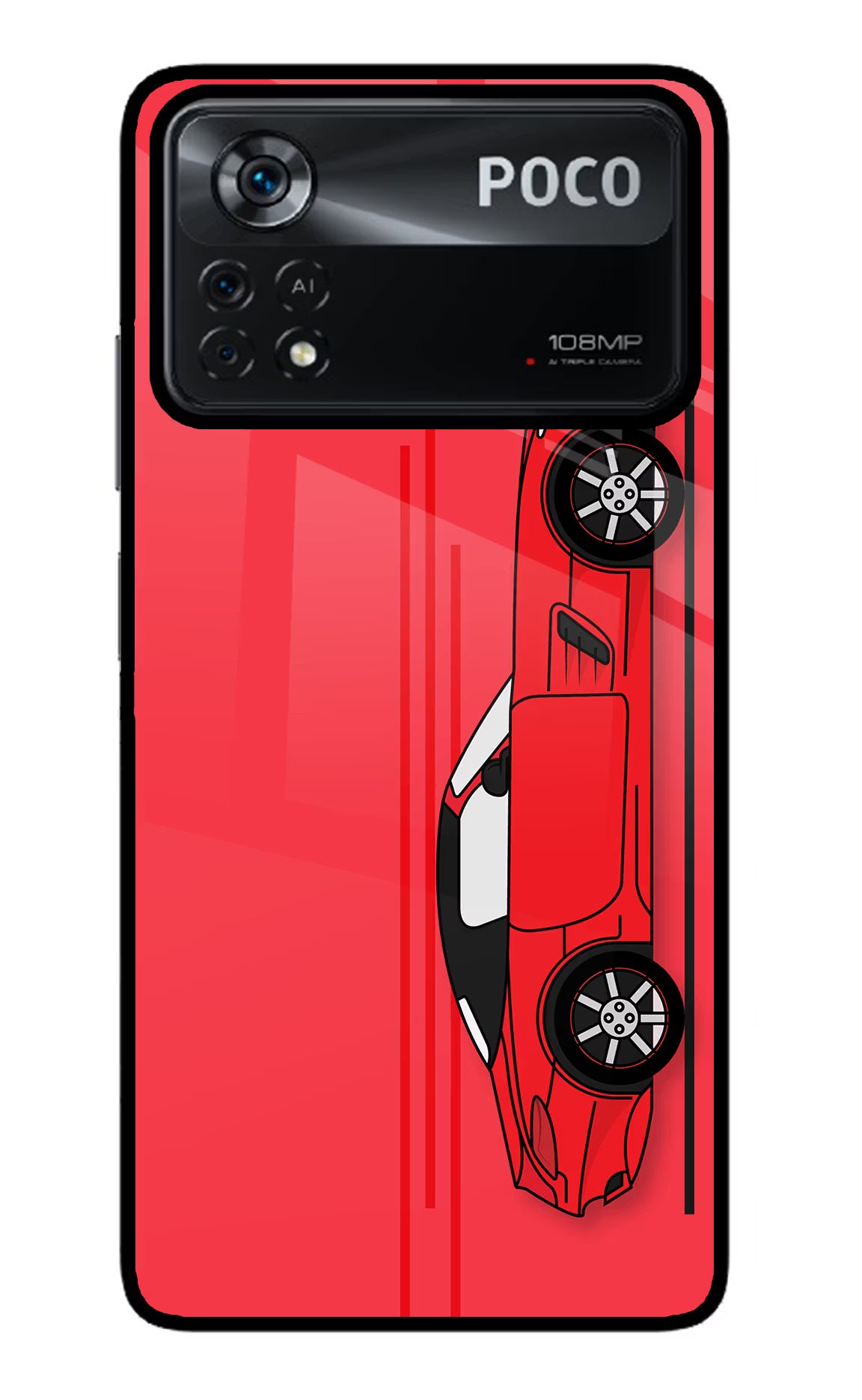 Red Velocity Poco X4 Pro Glass Case - Red Velocity Poco X4 Pro Glass Case Red Velocity Poco X4 Pro Glass Case