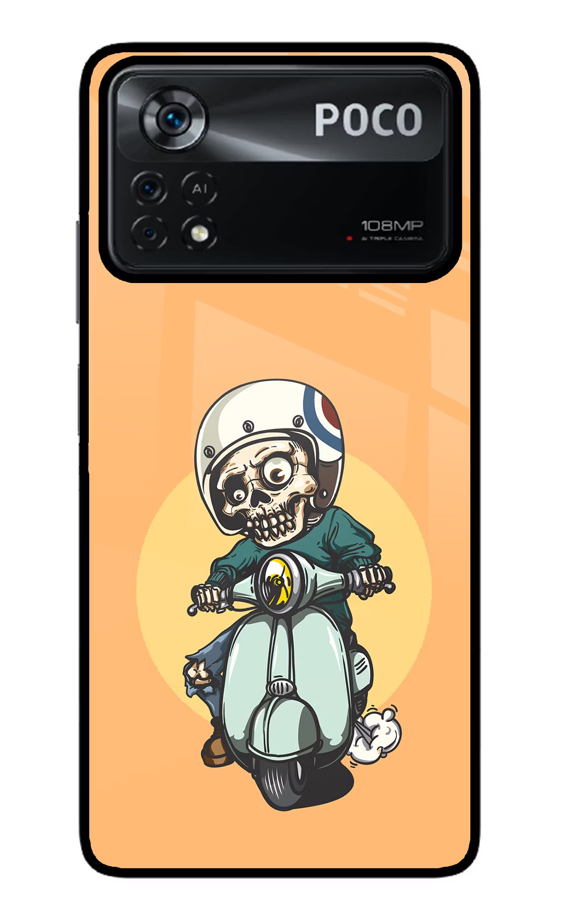 Undead Biker Poco X4 Pro Glass Case - Undead Biker Poco X4 Pro Glass Case Undead Biker Poco X4 Pro Glass Case