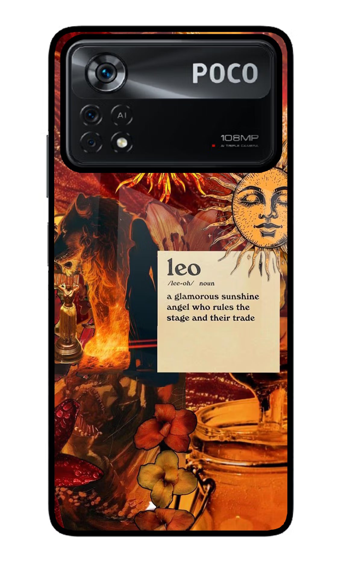 Leo Zodiac Poco X4 Pro Glass Case - Leo Zodiac Poco X4 Pro Glass Case Leo Zodiac Poco X4 Pro Glass Case