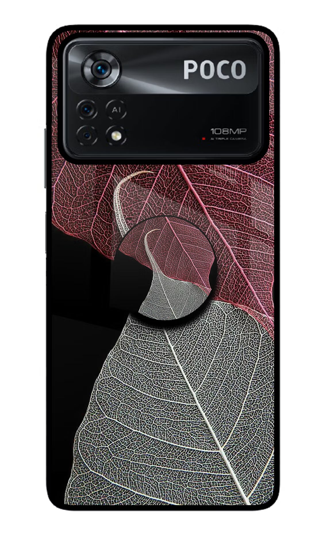 Leaf Pattern Poco X4 Pro Glass Case - Leaf Pattern Poco X4 Pro Glass Case Leaf Pattern Poco X4 Pro Glass Case