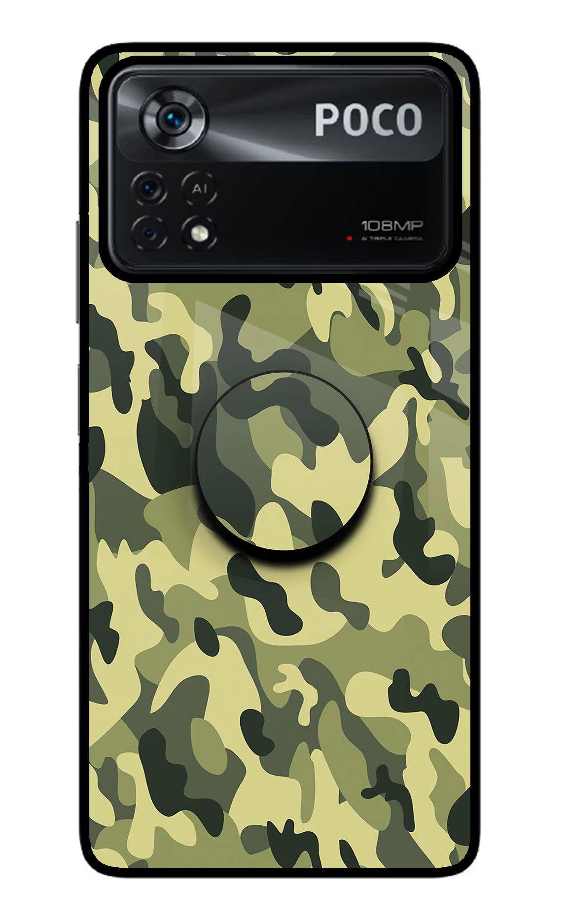 Camouflage Poco X4 Pro Glass Case - Camouflage Poco X4 Pro Glass Case Camouflage Poco X4 Pro Glass Case
