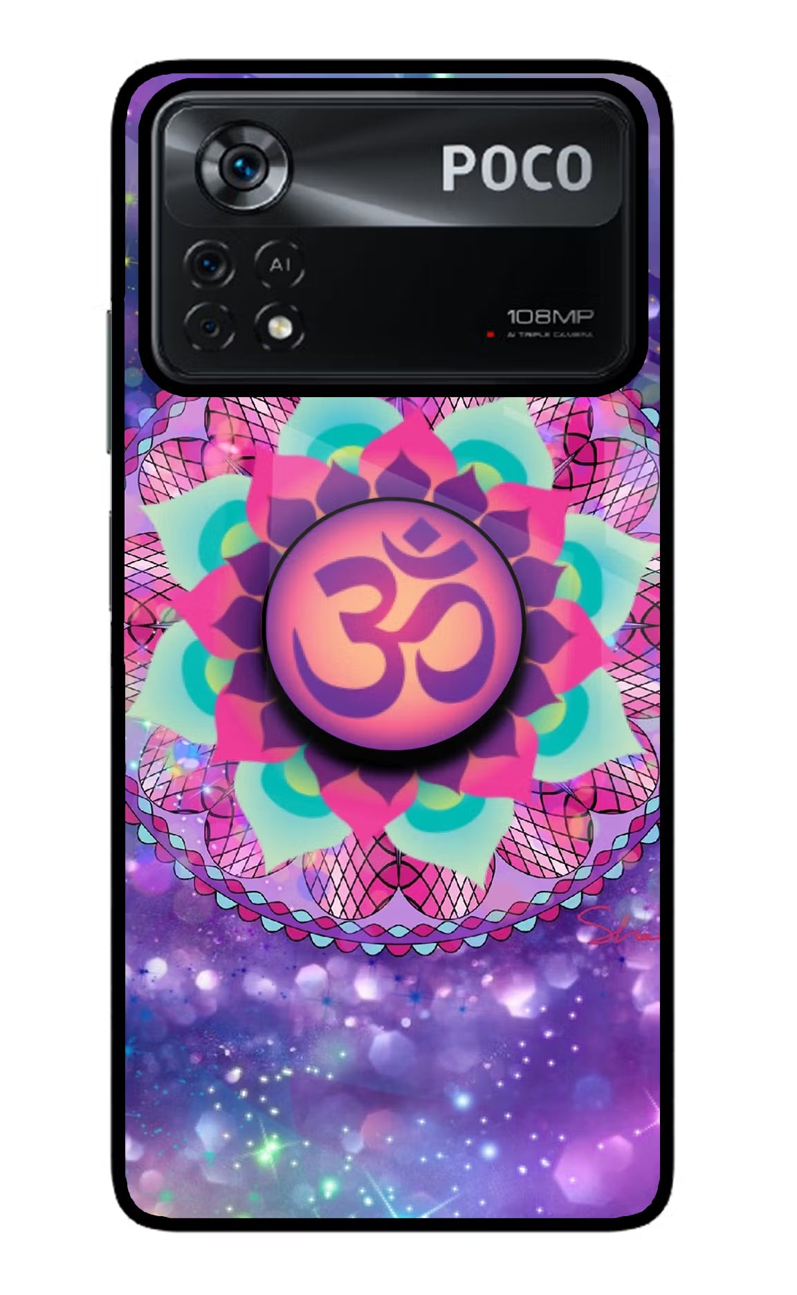 Om Purple Poco X4 Pro Glass Case - Om Purple Poco X4 Pro Glass Case Om Purple Poco X4 Pro Glass Case