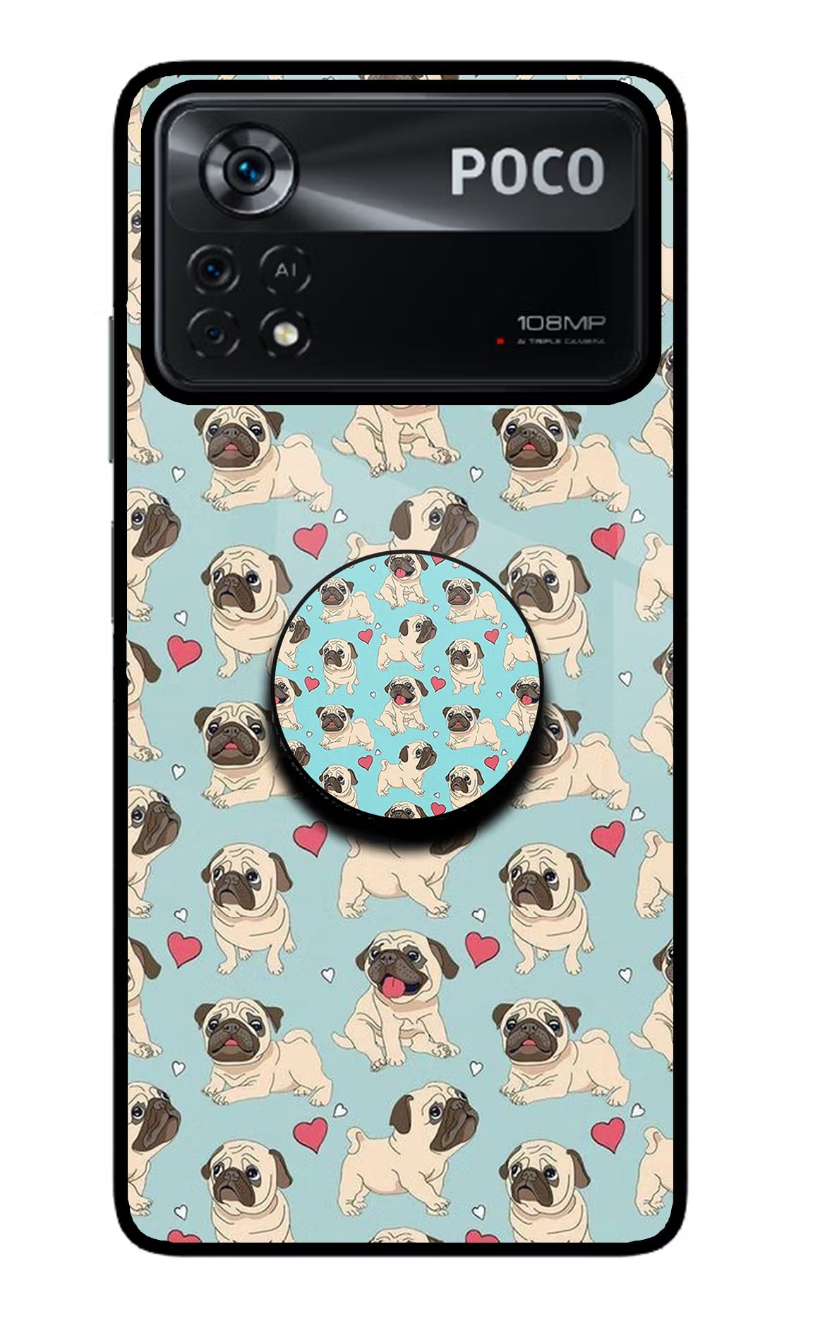 Pug Dog Poco X4 Pro Glass Case - Pug Dog Poco X4 Pro Glass Case Pug Dog Poco X4 Pro Glass Case