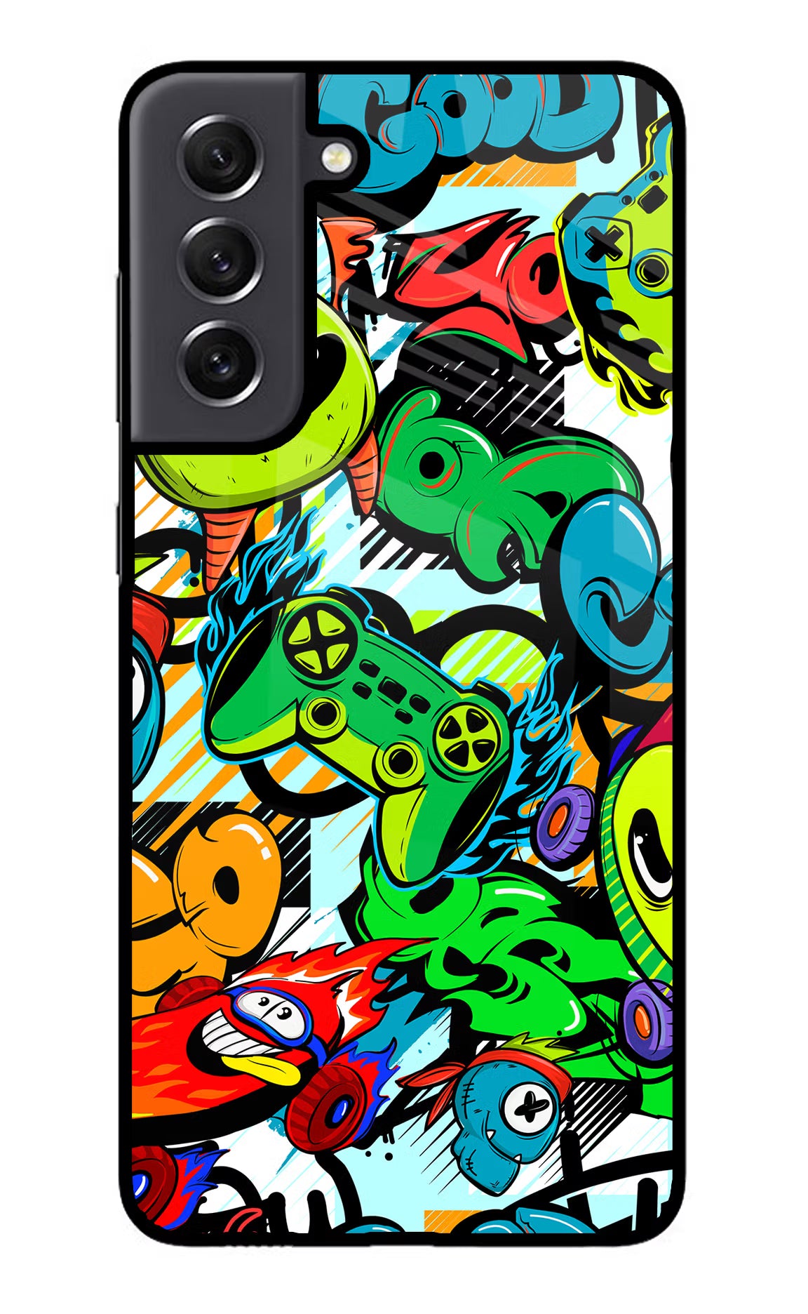 Game Doodle Samsung S21 FE 5G Glass Case - Game Doodle Samsung S21 FE 5G Glass Case Game Doodle Samsung S21 FE 5G Glass Case