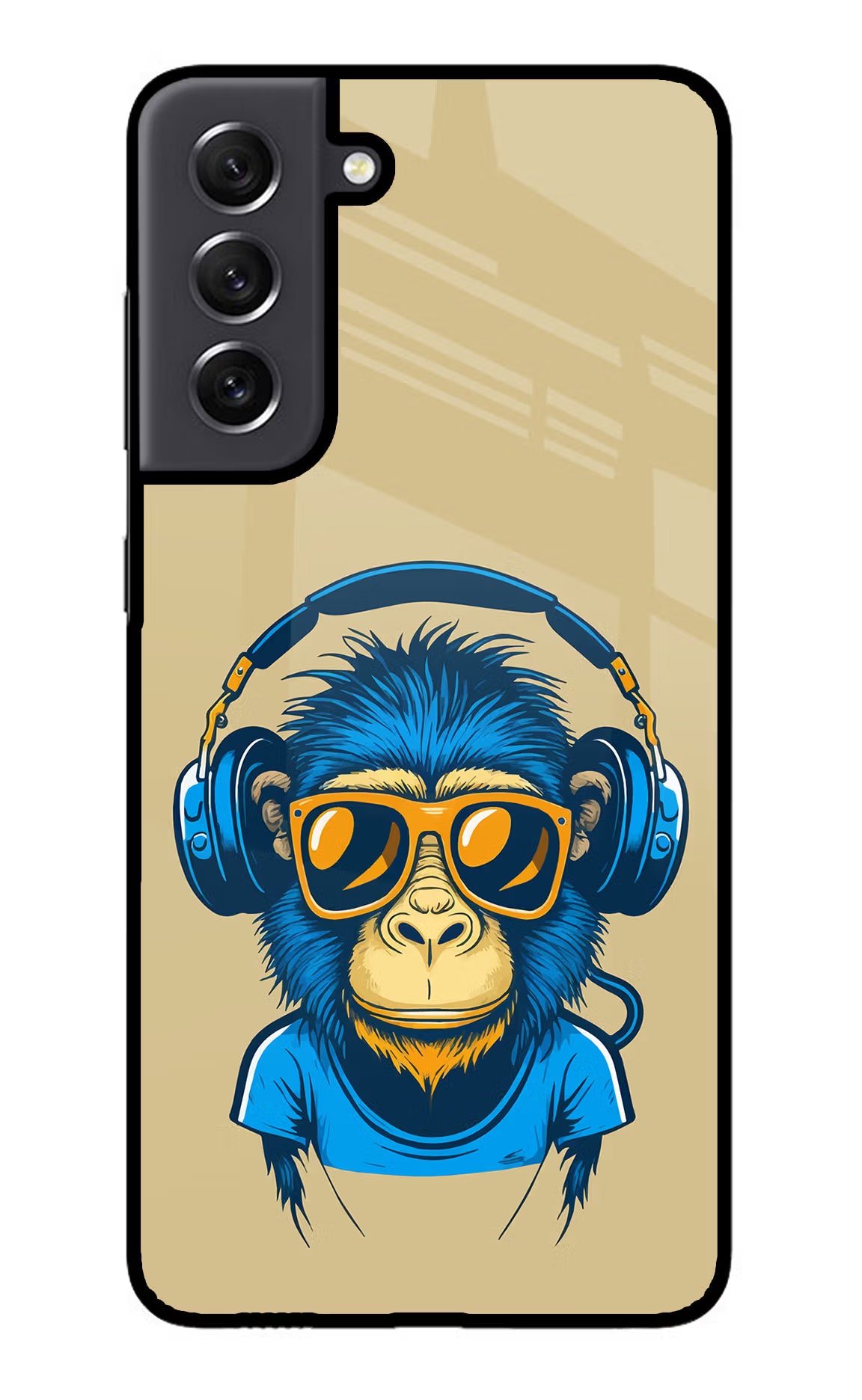 Monkey Headphone Samsung S21 FE 5G Glass Case - Monkey Headphone Samsung S21 FE 5G Glass Case Monkey Headphone Samsung S21 FE 5G Glass Case