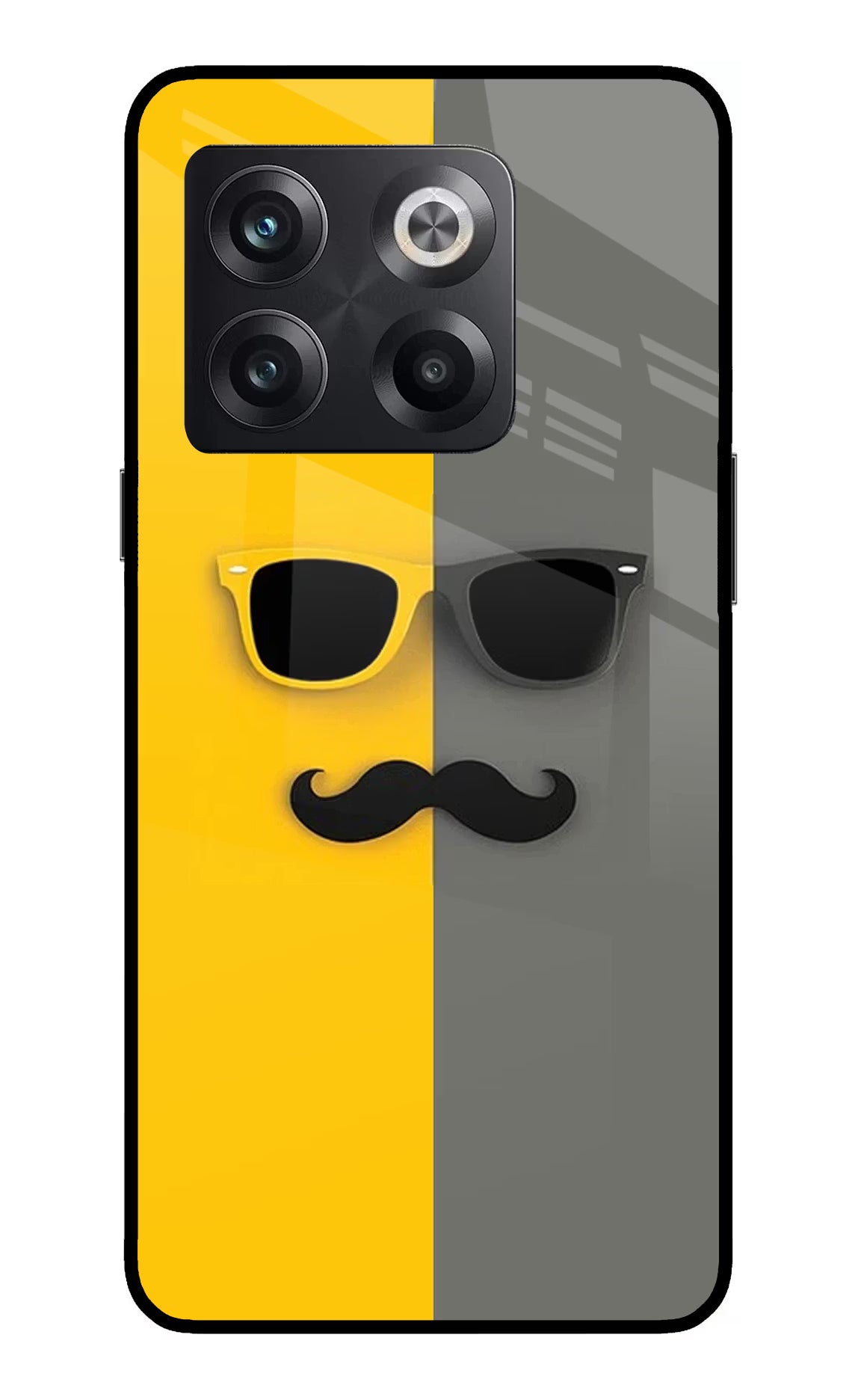 Sunglasses with Mustache OnePlus 10T 5G Glass Case - Sunglasses with Mustache OnePlus 10T 5G Glass Case Sunglasses with Mustache OnePlus 10T 5G Glass Case