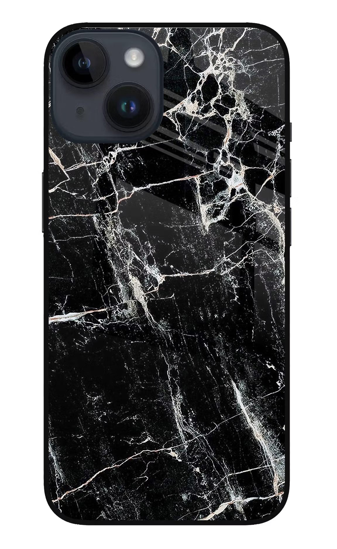 Black Marble Texture iPhone 14 Glass Case - Black Marble Texture iPhone 14 Glass Case Black Marble Texture iPhone 14 Glass Case