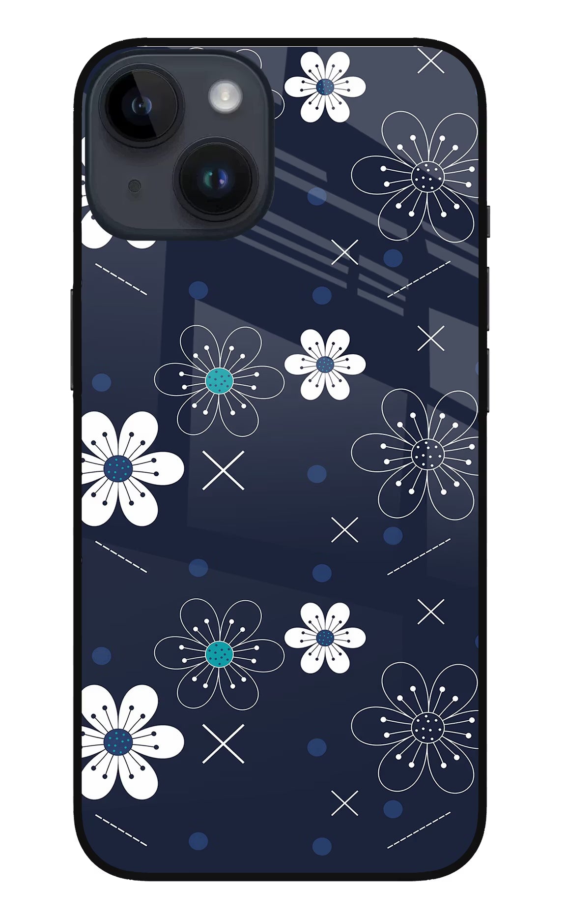 Flowers iPhone 14 Glass Case - Flowers iPhone 14 Glass Case Flowers iPhone 14 Glass Case