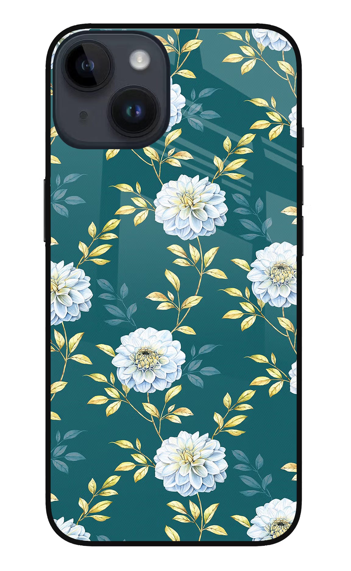 Flowers iPhone 14 Glass Case - Flowers iPhone 14 Glass Case Flowers iPhone 14 Glass Case