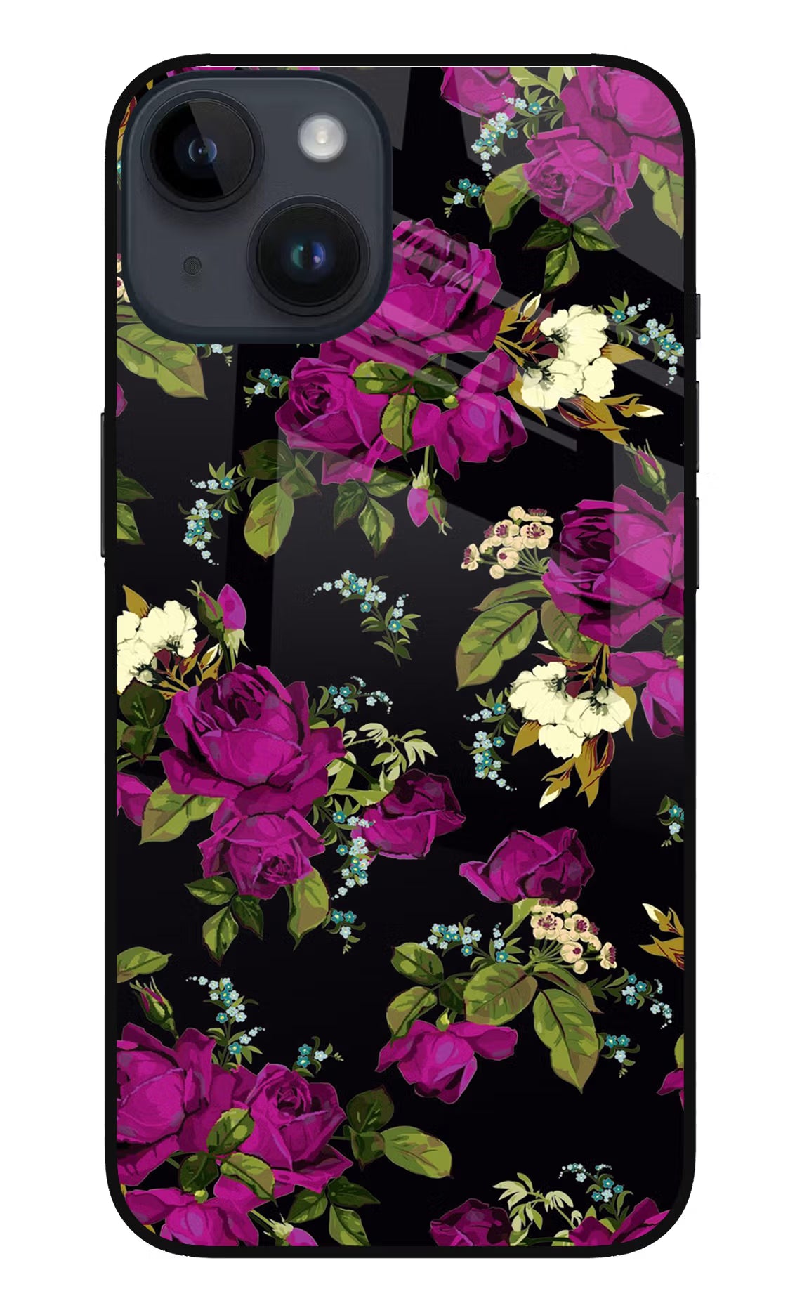 Flowers iPhone 14 Glass Case - Flowers iPhone 14 Glass Case Flowers iPhone 14 Glass Case