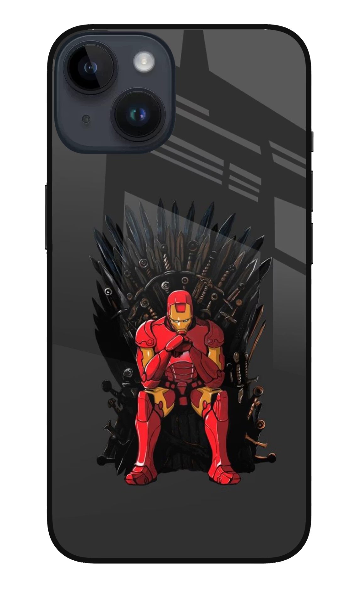 Ironman Throne iPhone 14 Glass Case - Ironman Throne iPhone 14 Glass Case Ironman Throne iPhone 14 Glass Case