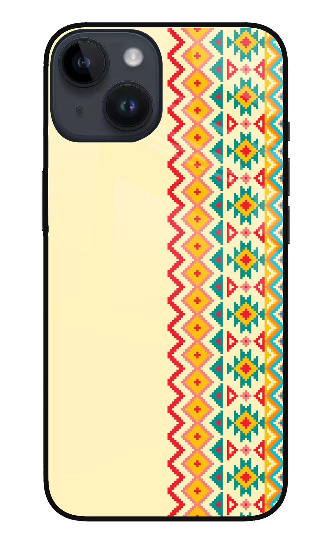 Ethnic Seamless iPhone 14 Glass Case - Ethnic Seamless iPhone 14 Glass Case Ethnic Seamless iPhone 14 Glass Case