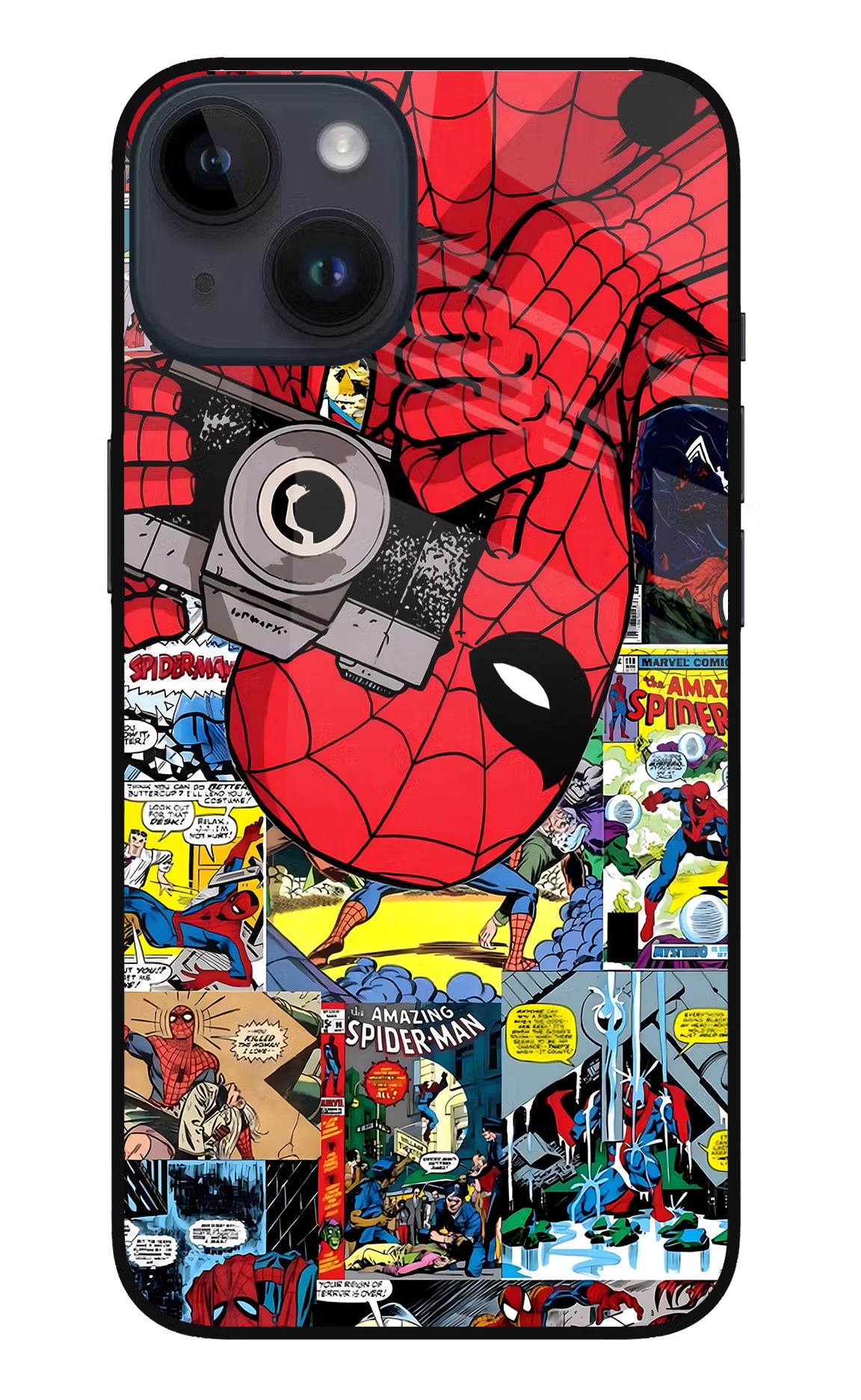 Spider Man iPhone 14 Glass Case - Spider Man iPhone 14 Glass Case Spider Man iPhone 14 Glass Case